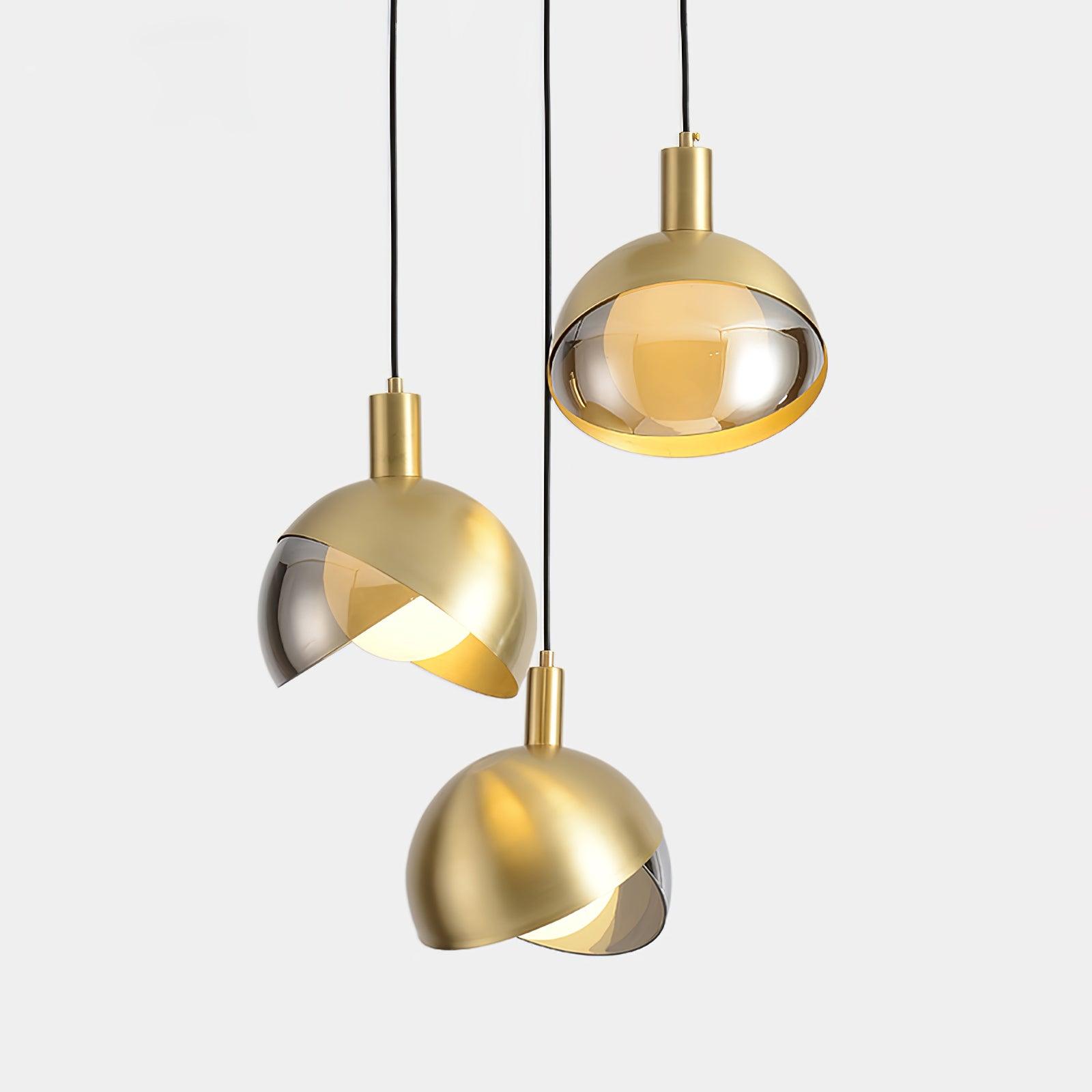 Half Round Golden-Shade Pendant Light
