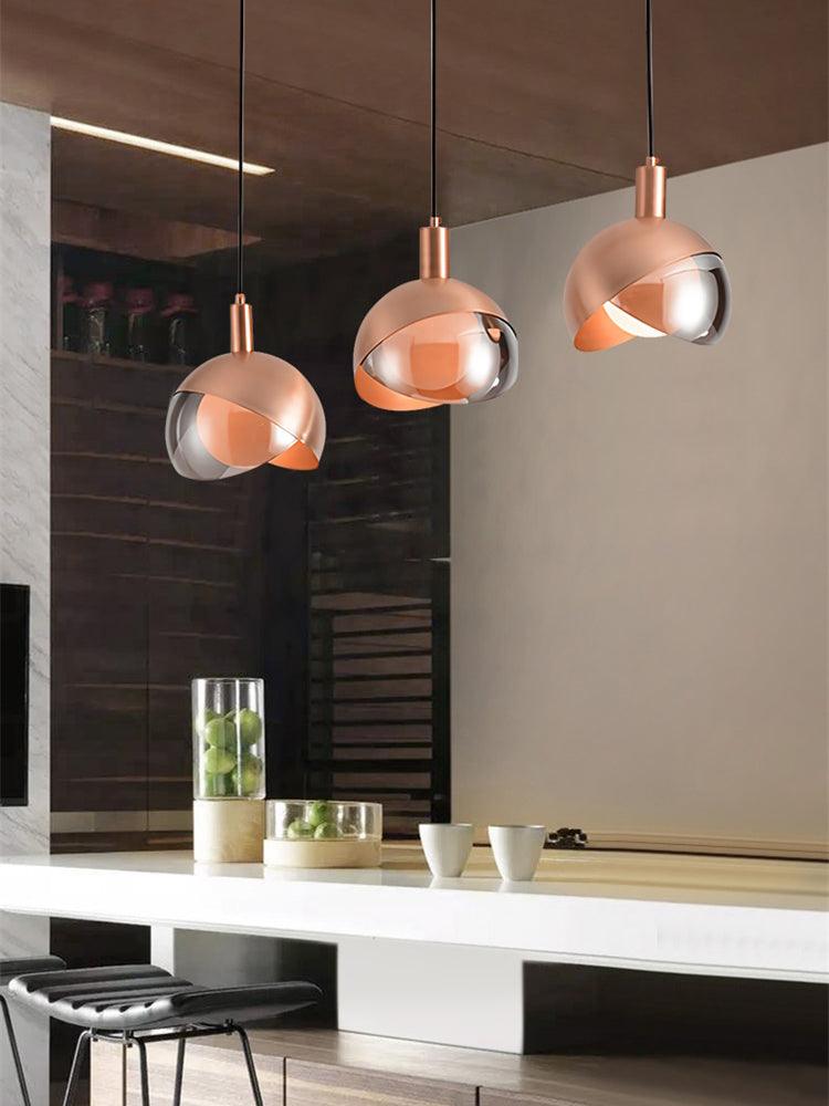 Half Round Golden-Shade Pendant Light