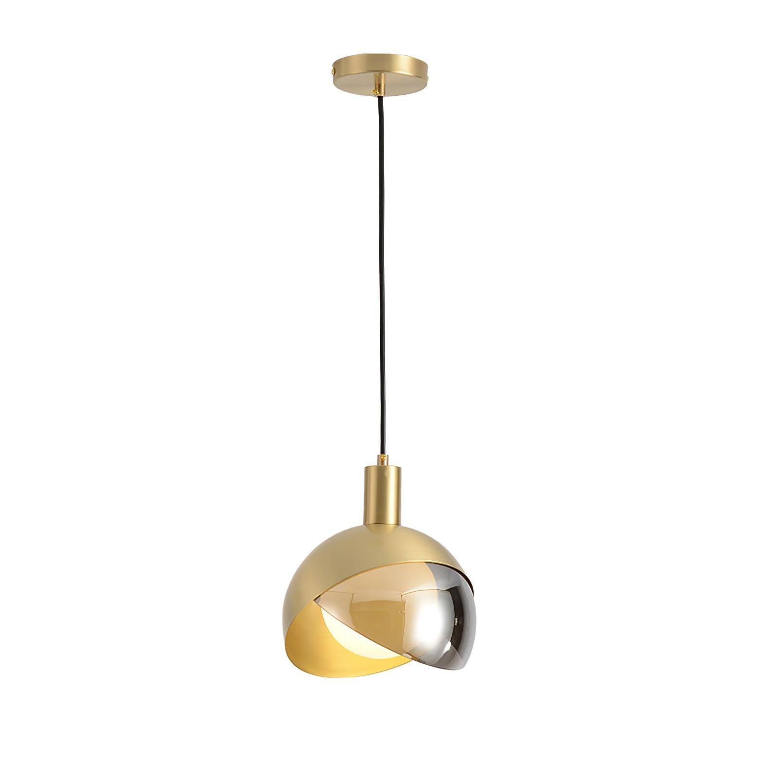 Half Round Golden-Shade Pendant Light