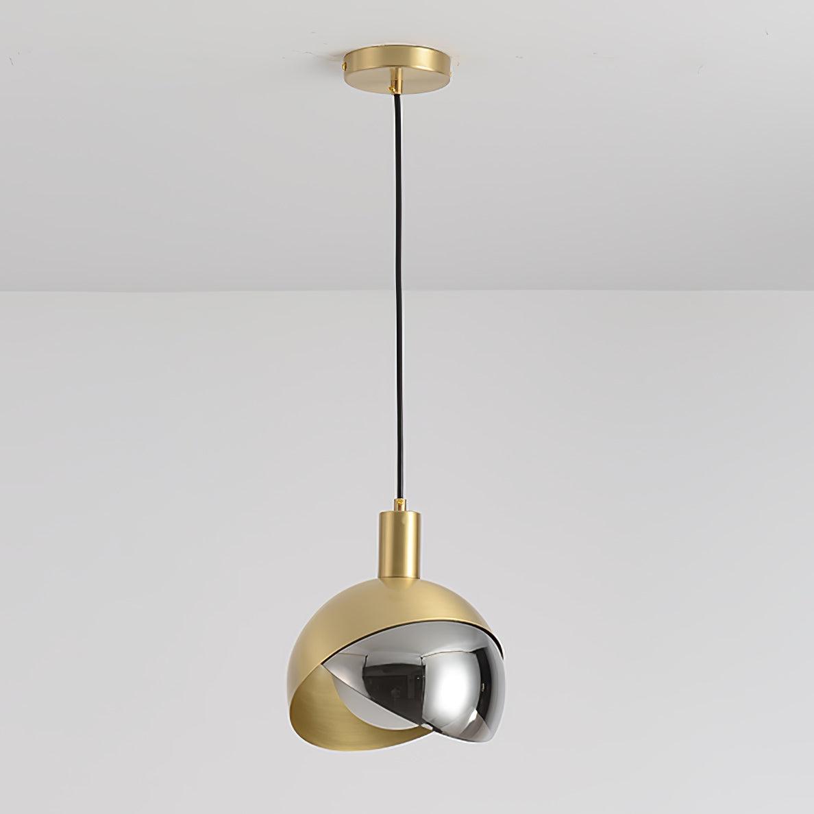 Half Round Golden-Shade Pendant Light