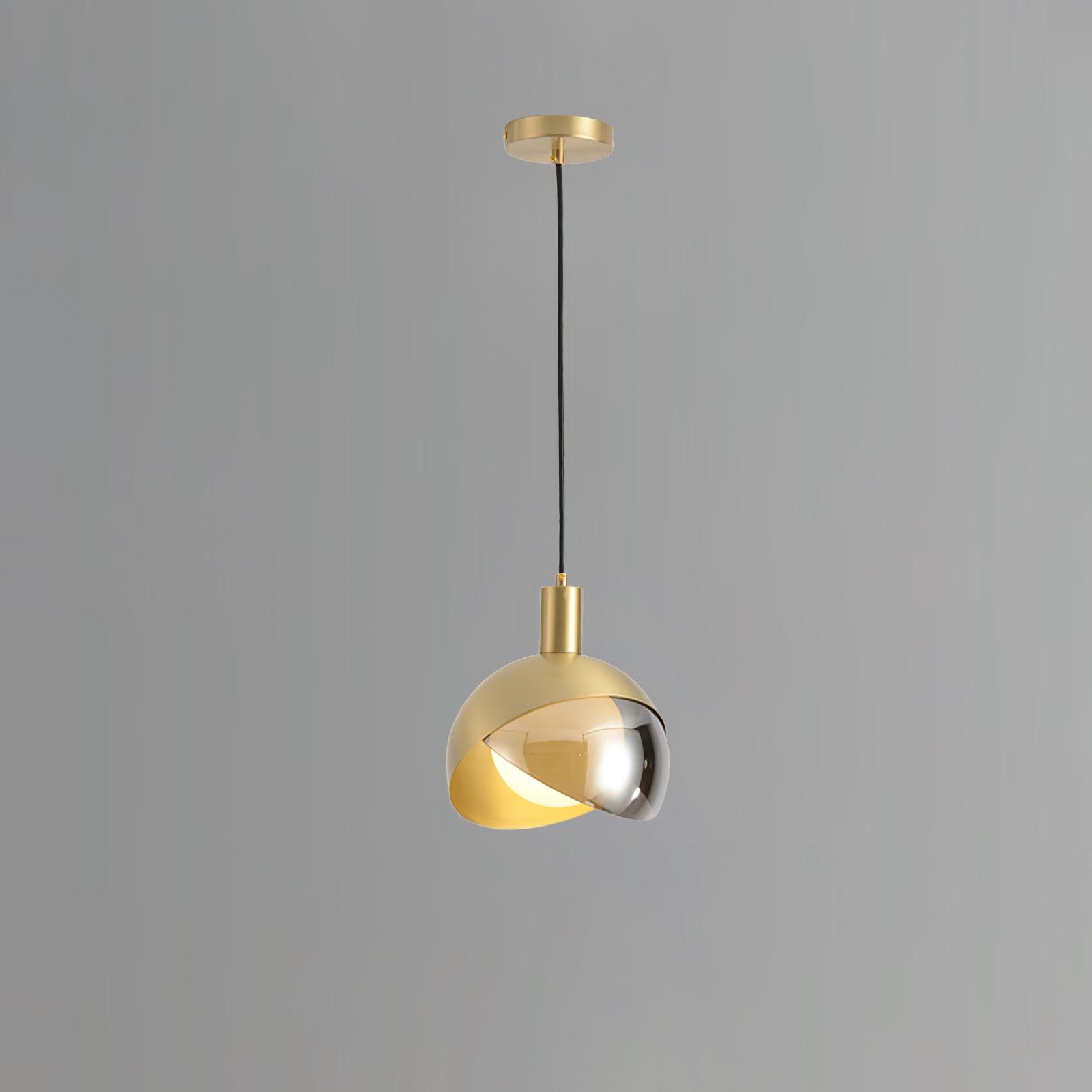 Half Round Golden-Shade Pendant Light