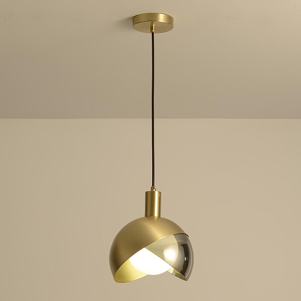 Half Round Golden-Shade Pendant Light