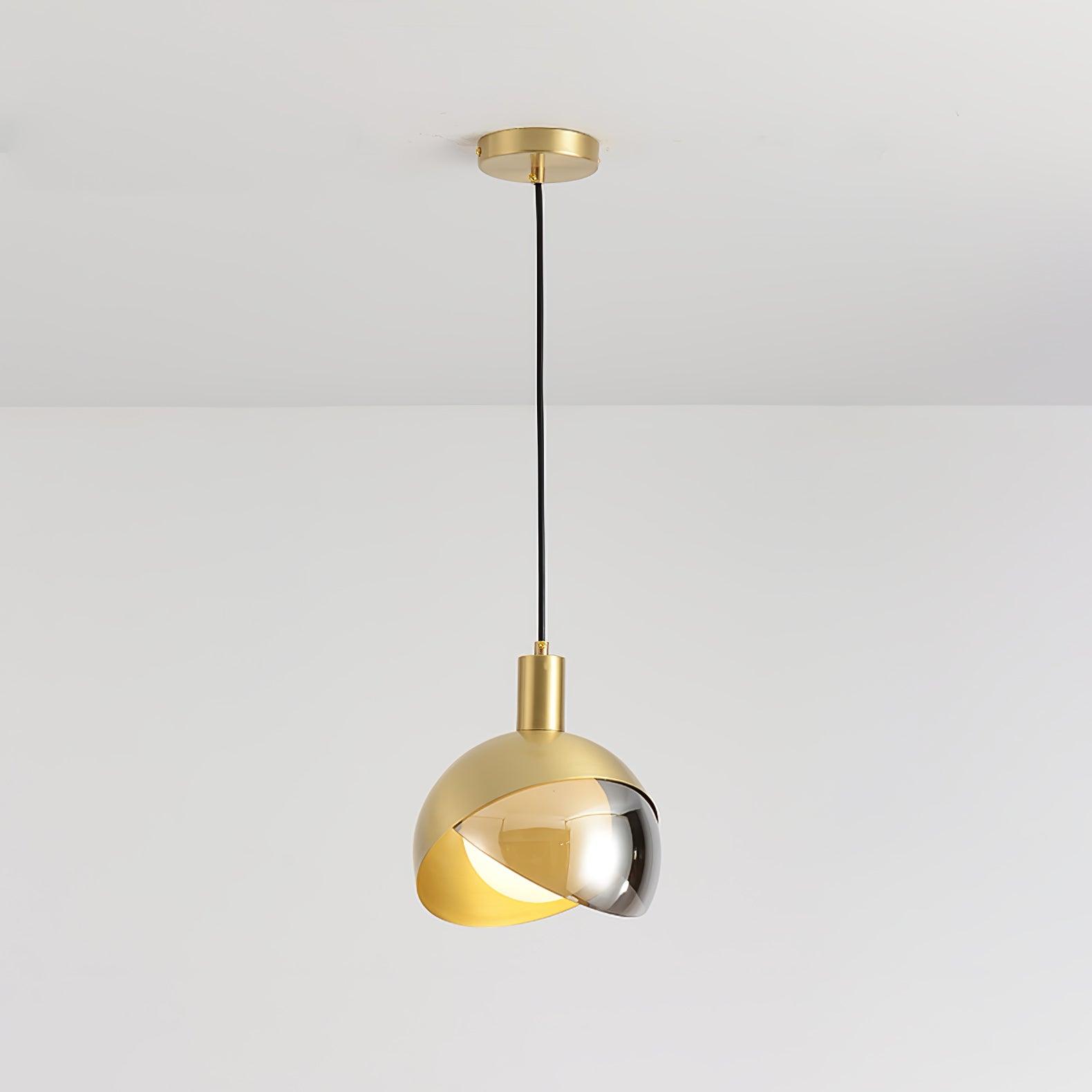 Half Round Golden-Shade Pendant Light