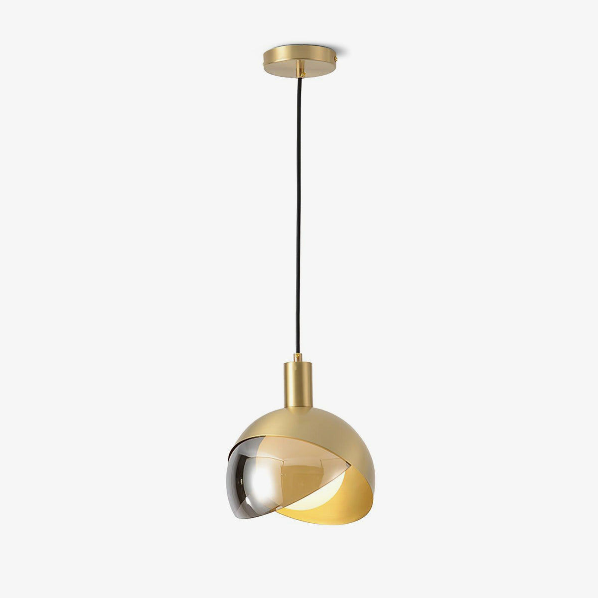 Half Round Golden-Shade Pendant Light