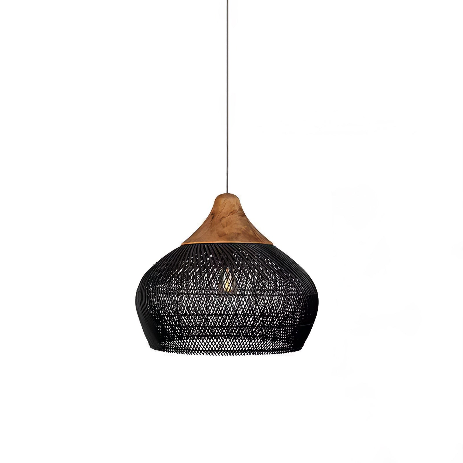 Braided Wicker Pendant Light – Cozy Living Room Decor