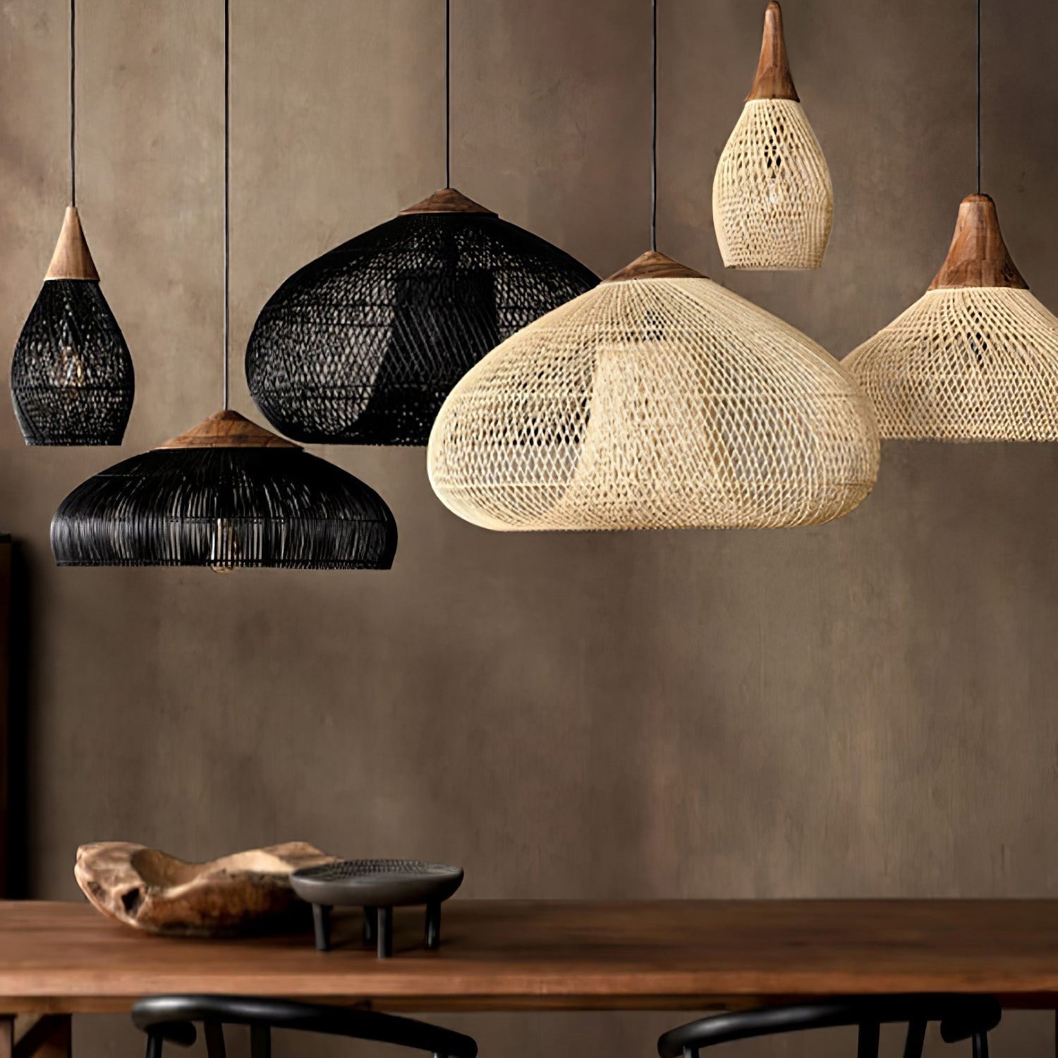 Braided Wicker Pendant Light – Cozy Living Room Decor