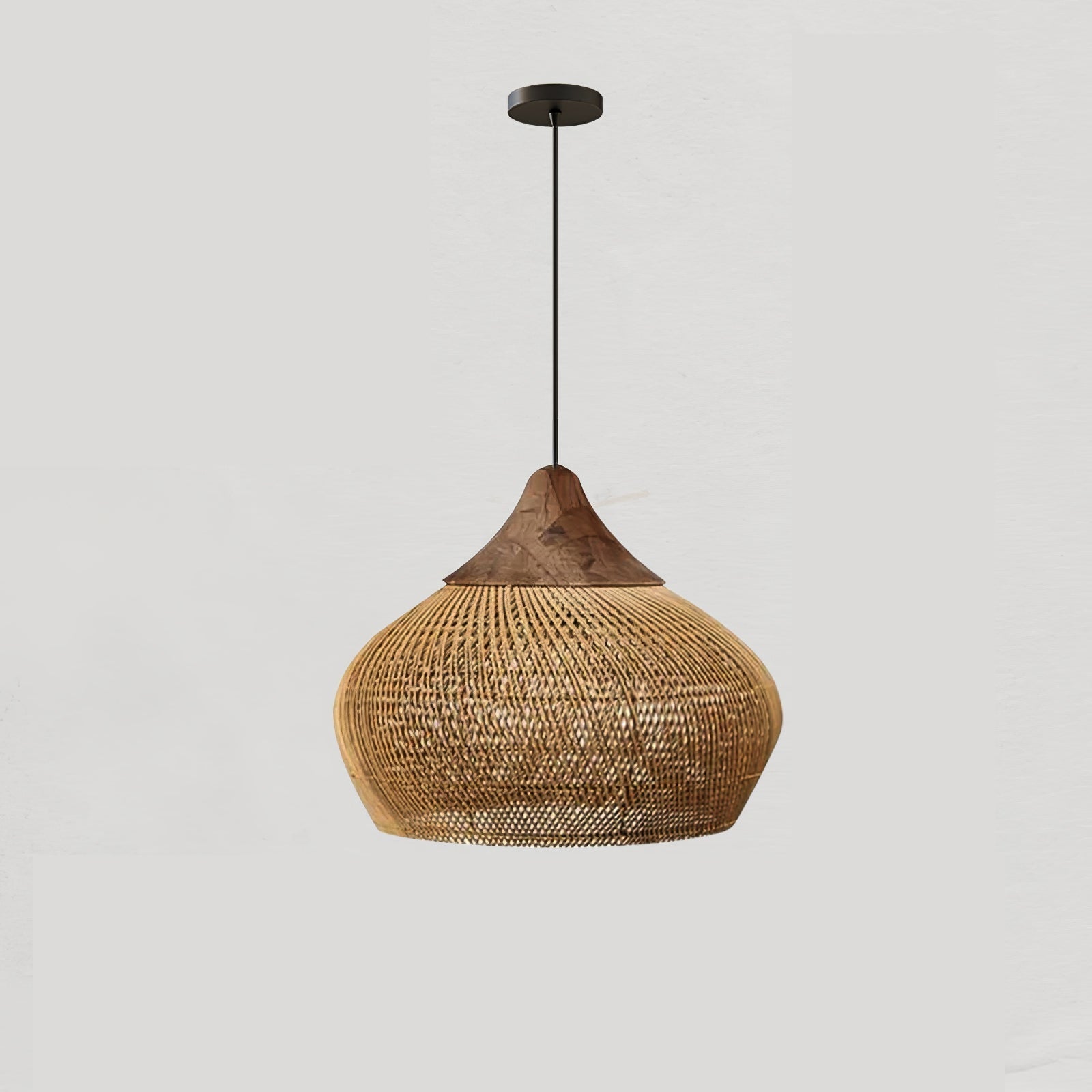 Braided Wicker Pendant Light – Cozy Living Room Decor