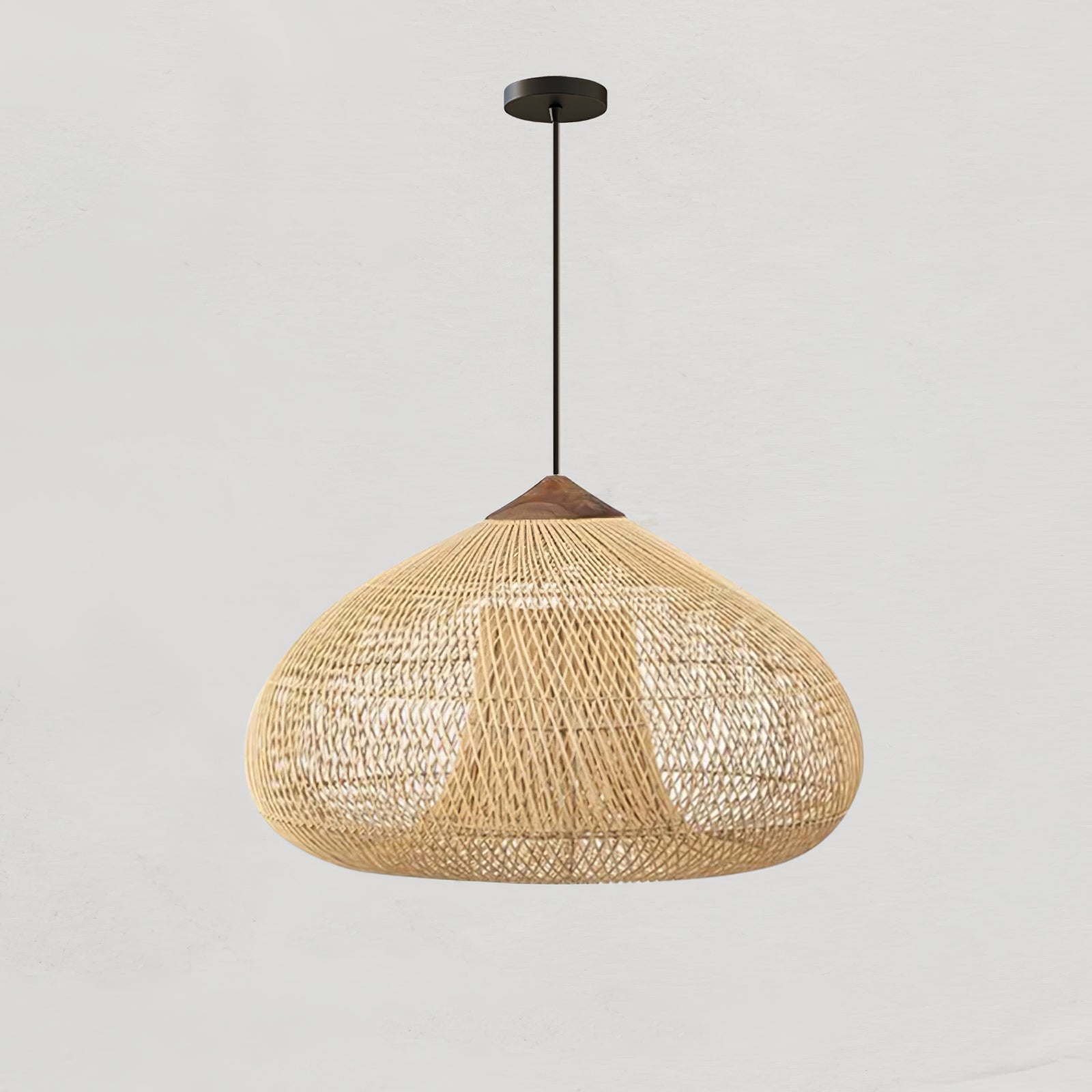 Braided Wicker Pendant Light – Cozy Living Room Decor