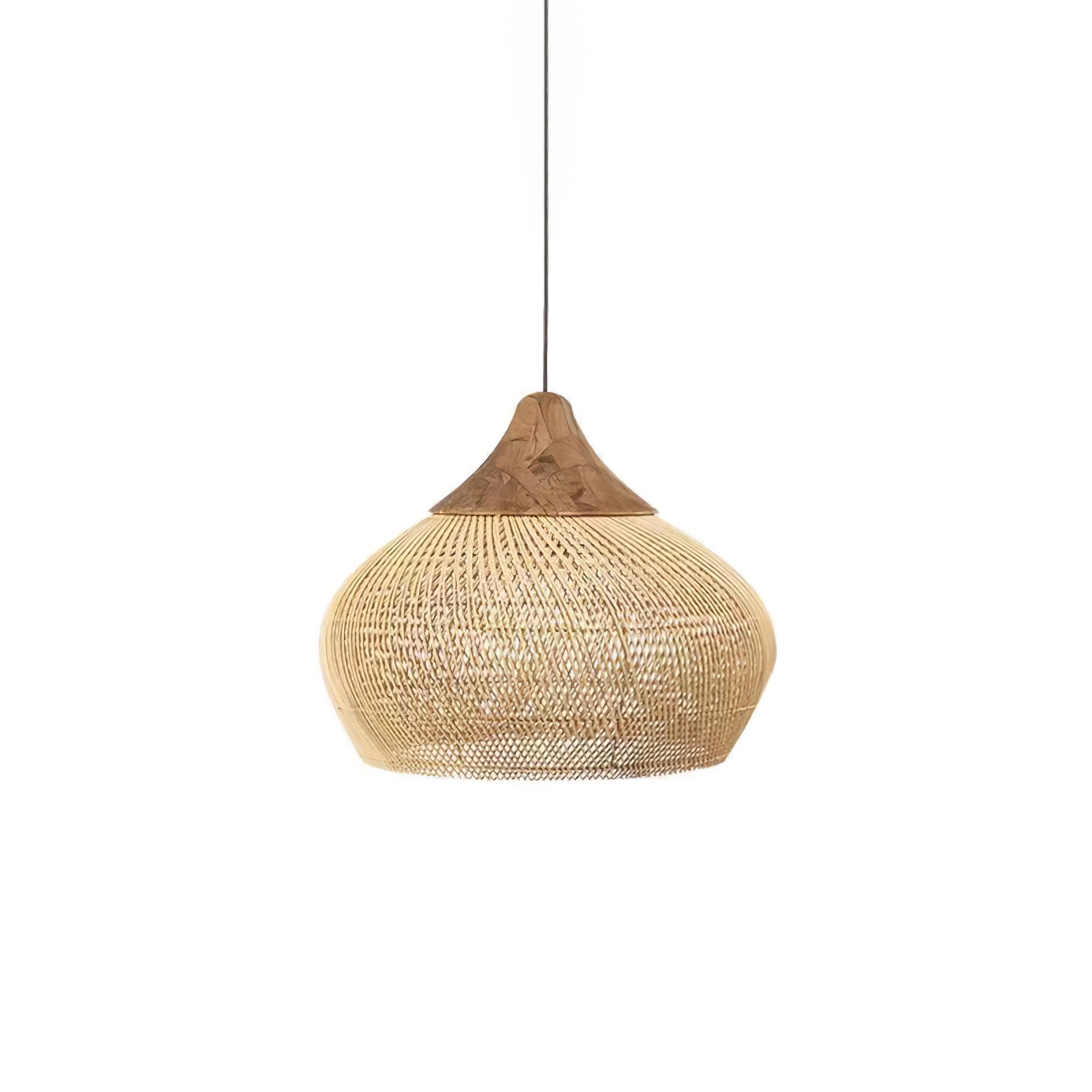 Braided Wicker Pendant Light – Cozy Living Room Decor