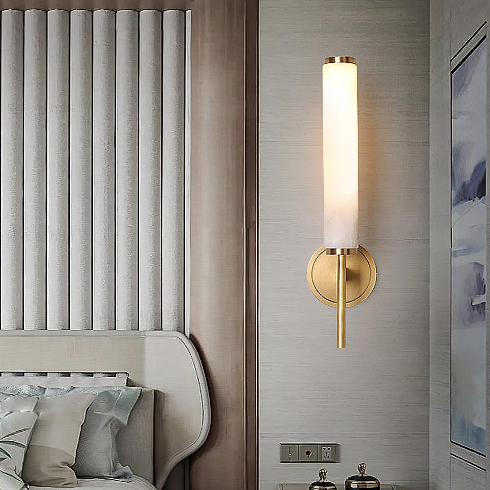 Wall-Mounted Alabaster Sconce – Art Deco-Inspired Lamp