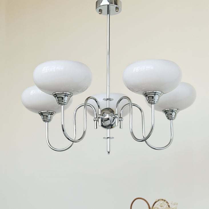 Stylish Metal & Glass Chandelier – Ambient Lighting