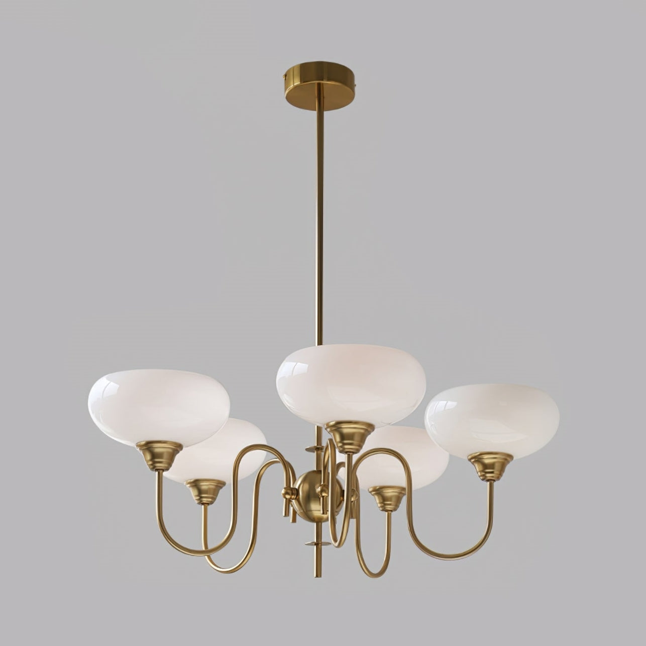 Stylish Metal & Glass Chandelier – Ambient Lighting