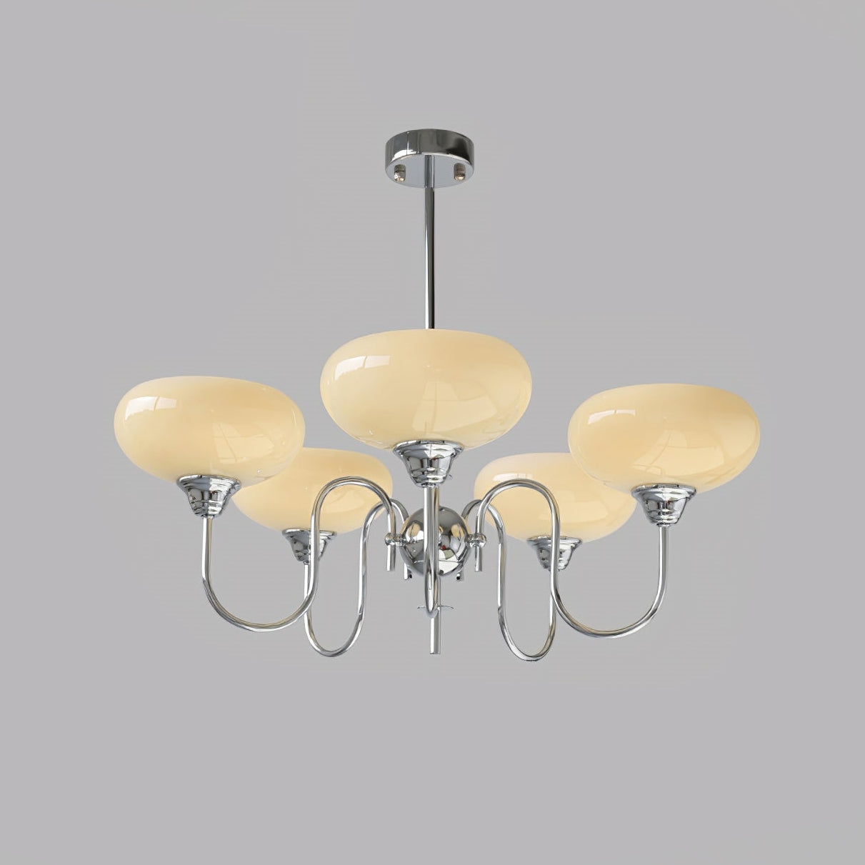 Stylish Metal & Glass Chandelier – Ambient Lighting