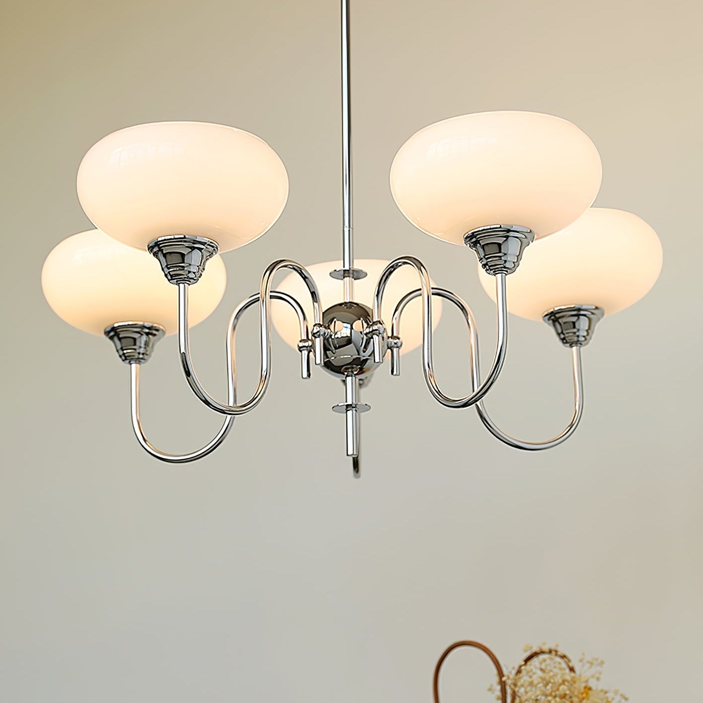 Stylish Metal & Glass Chandelier – Ambient Lighting