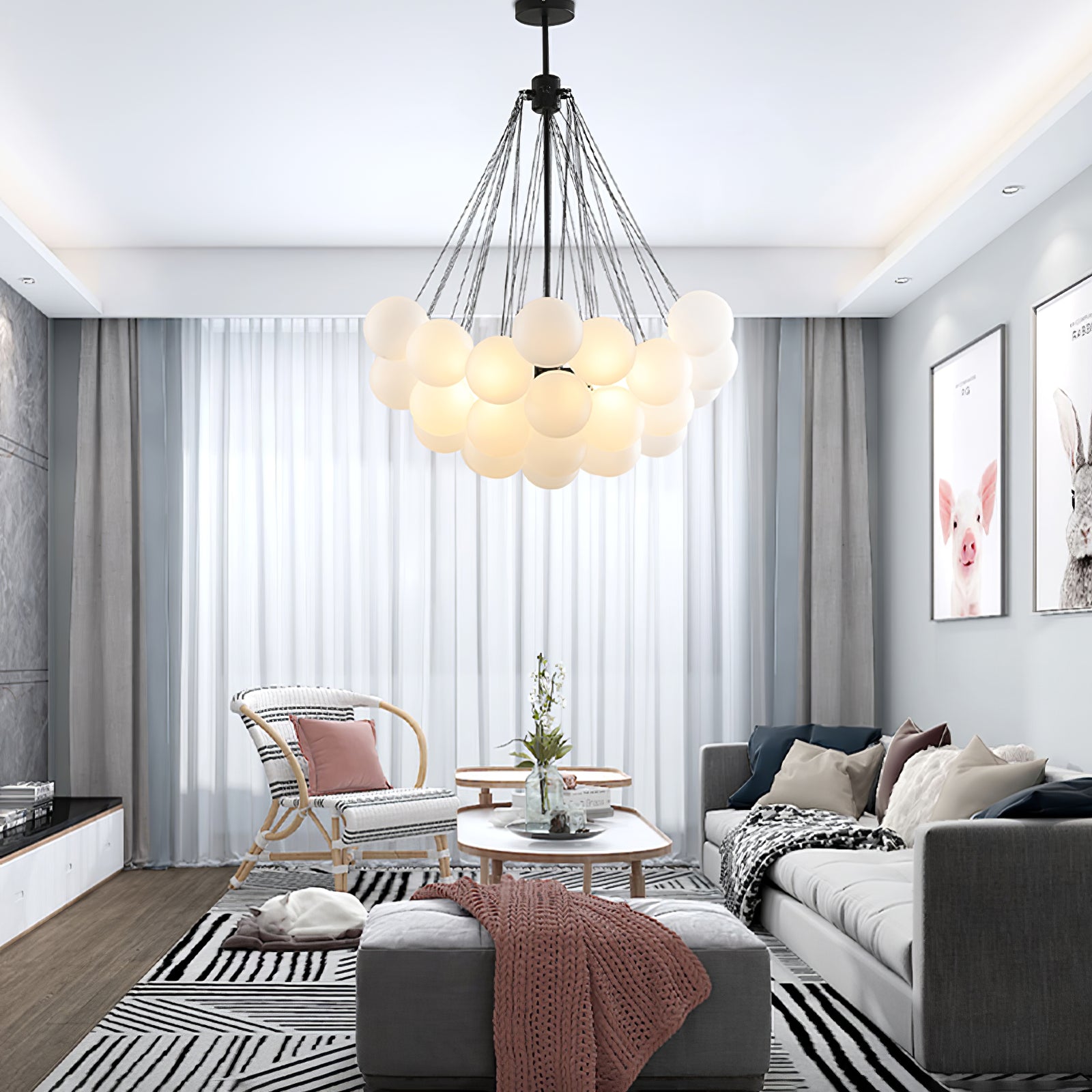 Modern Bubble Chandelier – Statement Pendant Ceiling Light