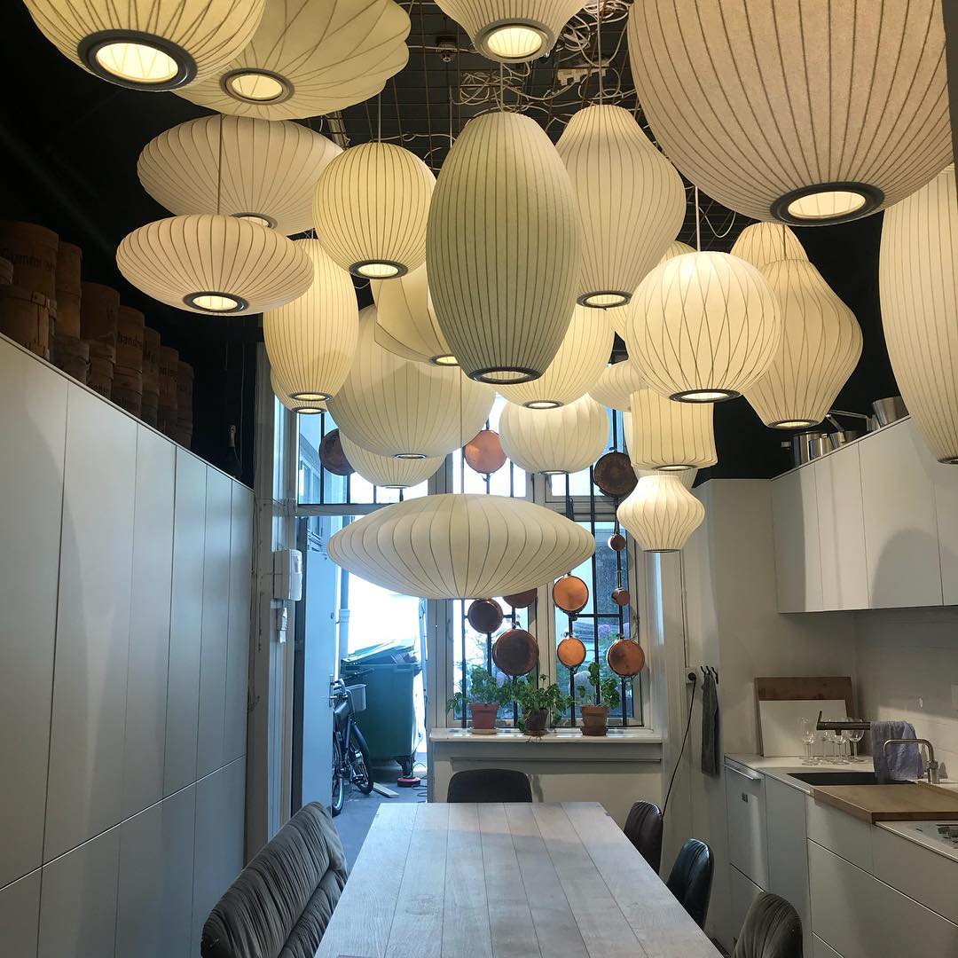 Modern Mulberry Fabric Bubble Chandelier – Hallway Decorative Pendant Lamp