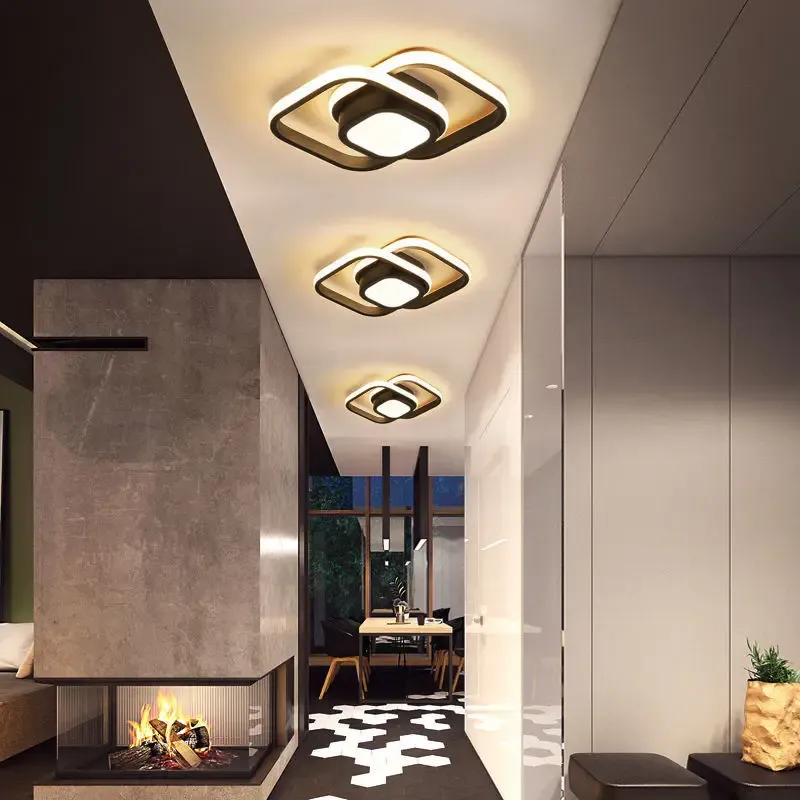 Dual Halo LED Ceiling Light | Minimalist Hallway Lighting