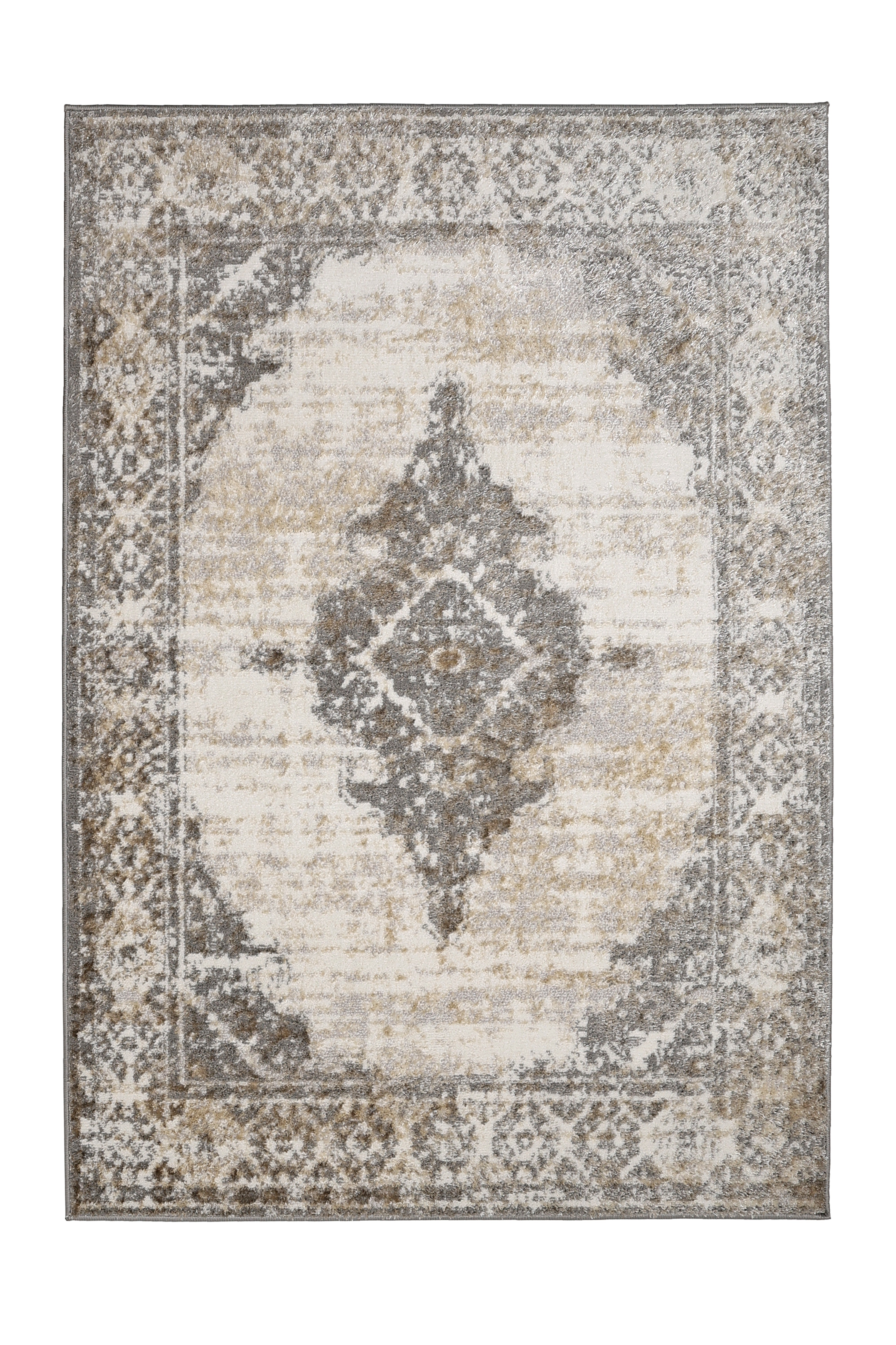 Modern Living Room Rug - Cadiz Grey Patterned Carpet