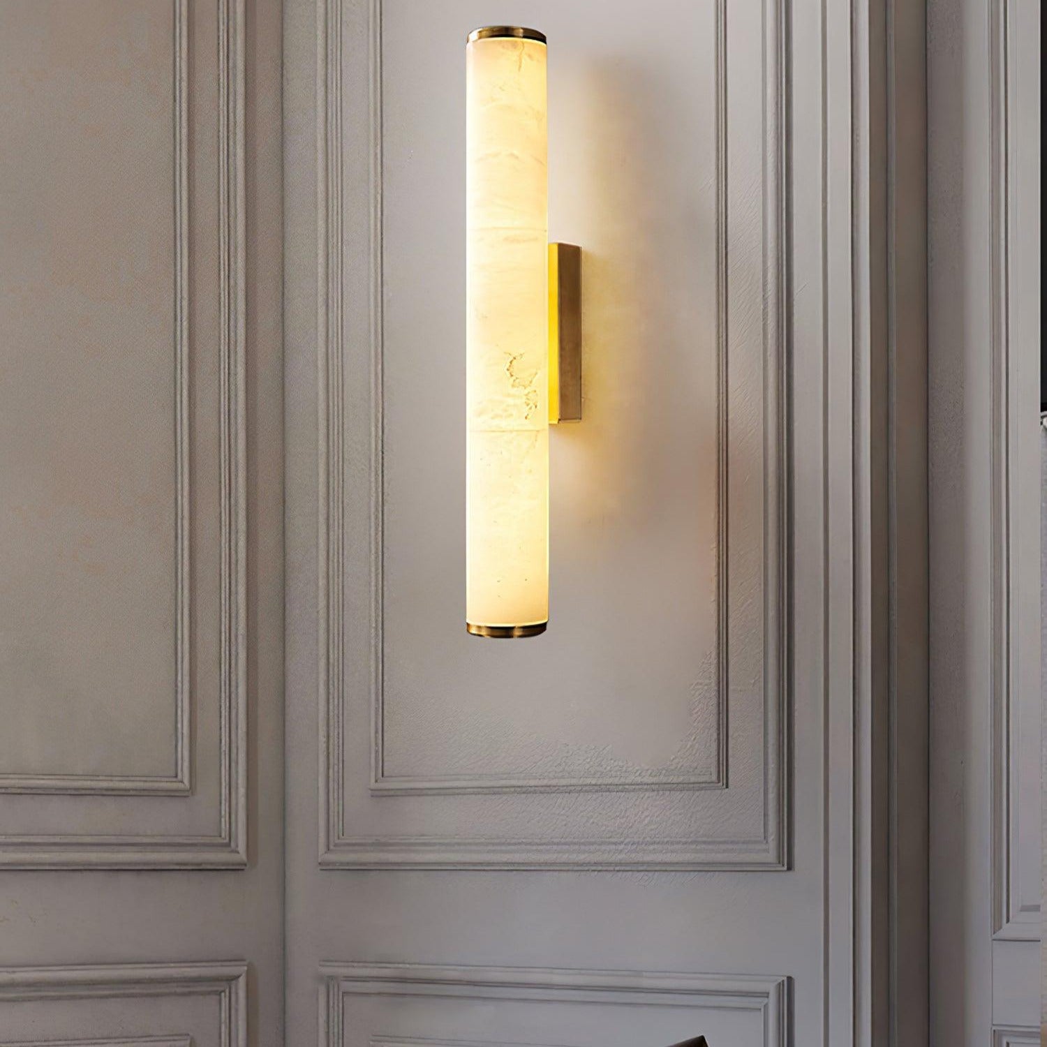 Timeless Alabaster Wall Lamp – Cylindrical Shape Sconce