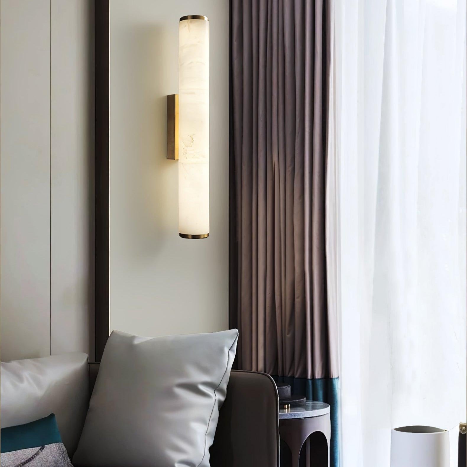 Timeless Alabaster Wall Lamp – Cylindrical Shape Sconce