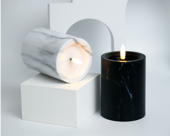 LED Flameless Marble Candle Lights 3-Piece Set