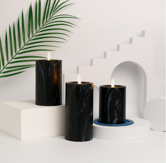 LED Flameless Marble Candle Lights 3-Piece Set