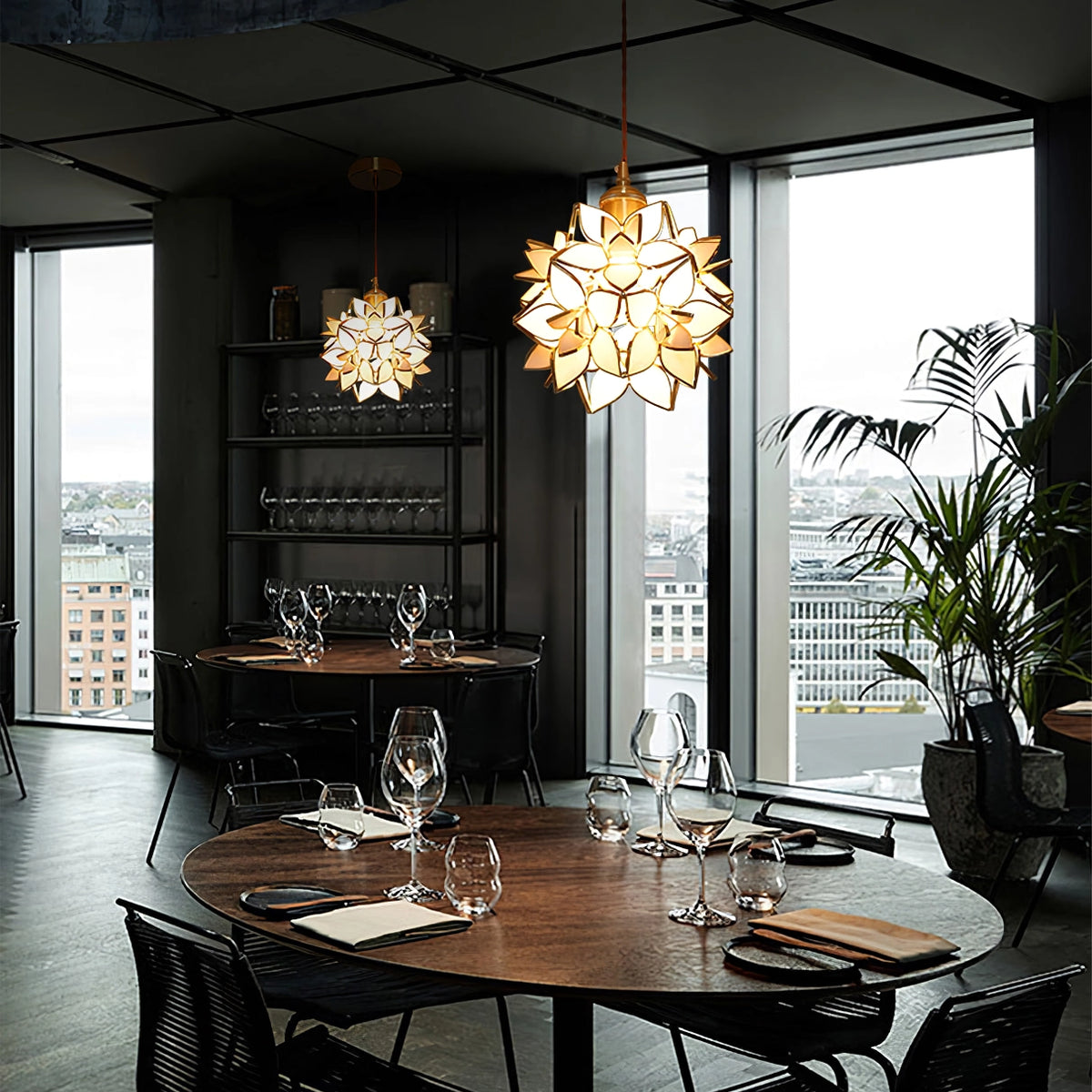 Clear Glass Capiz-Shells Pendant Light