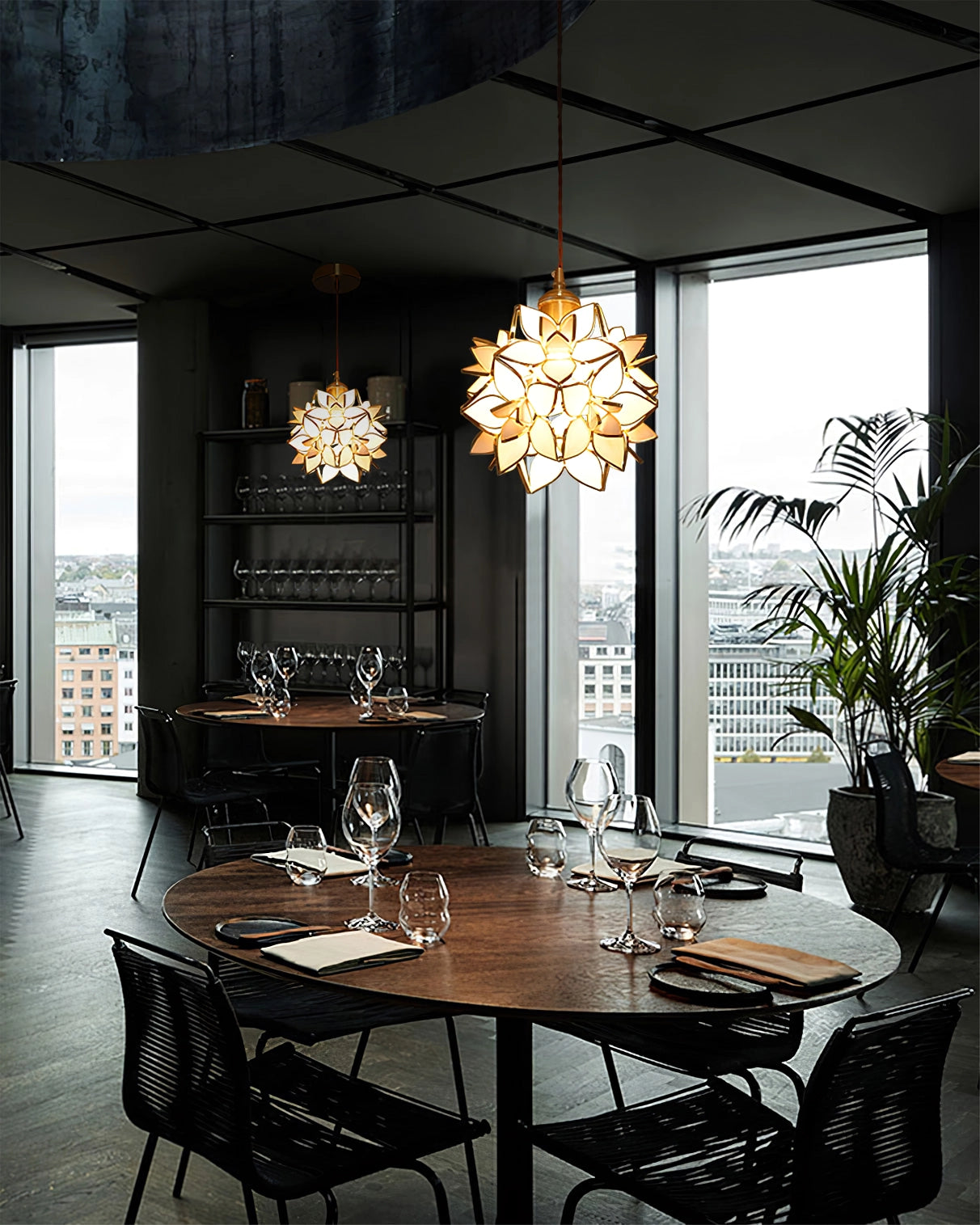 Clear Glass Capiz-Shells Pendant Light