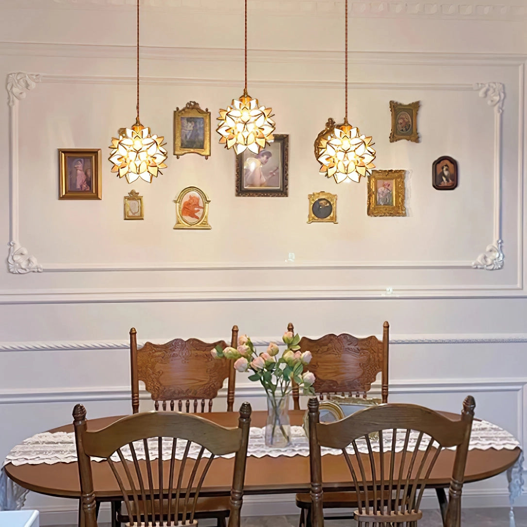 Clear Glass Capiz-Shells Pendant Light