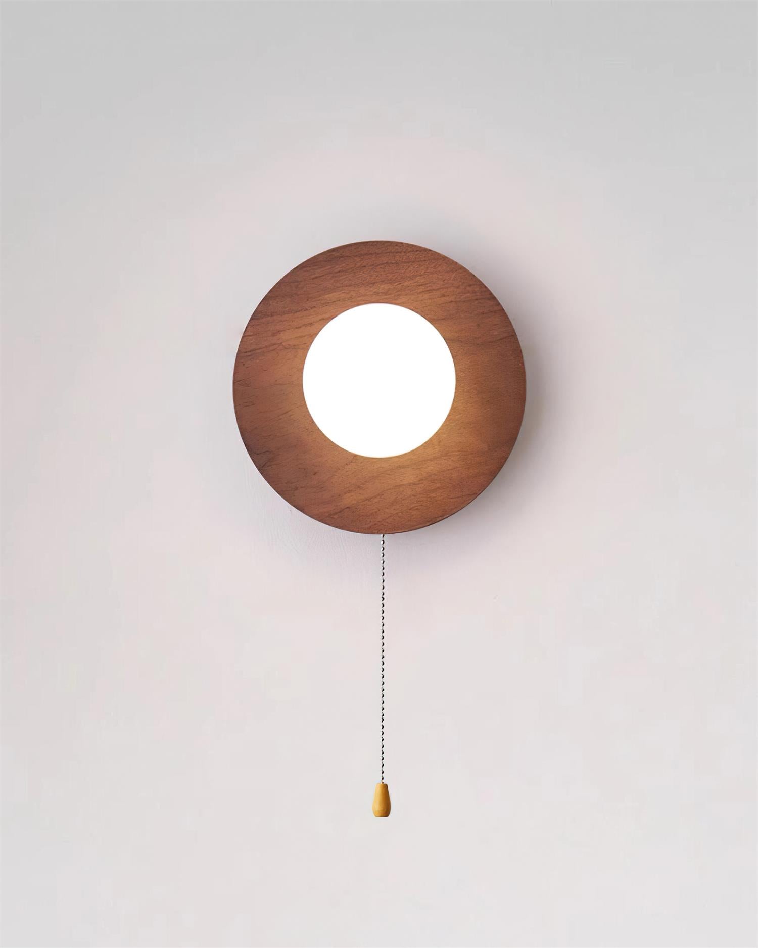 Contemporary Wood and Glass Wall Lamp – Damp-Rated Decorative Lighting