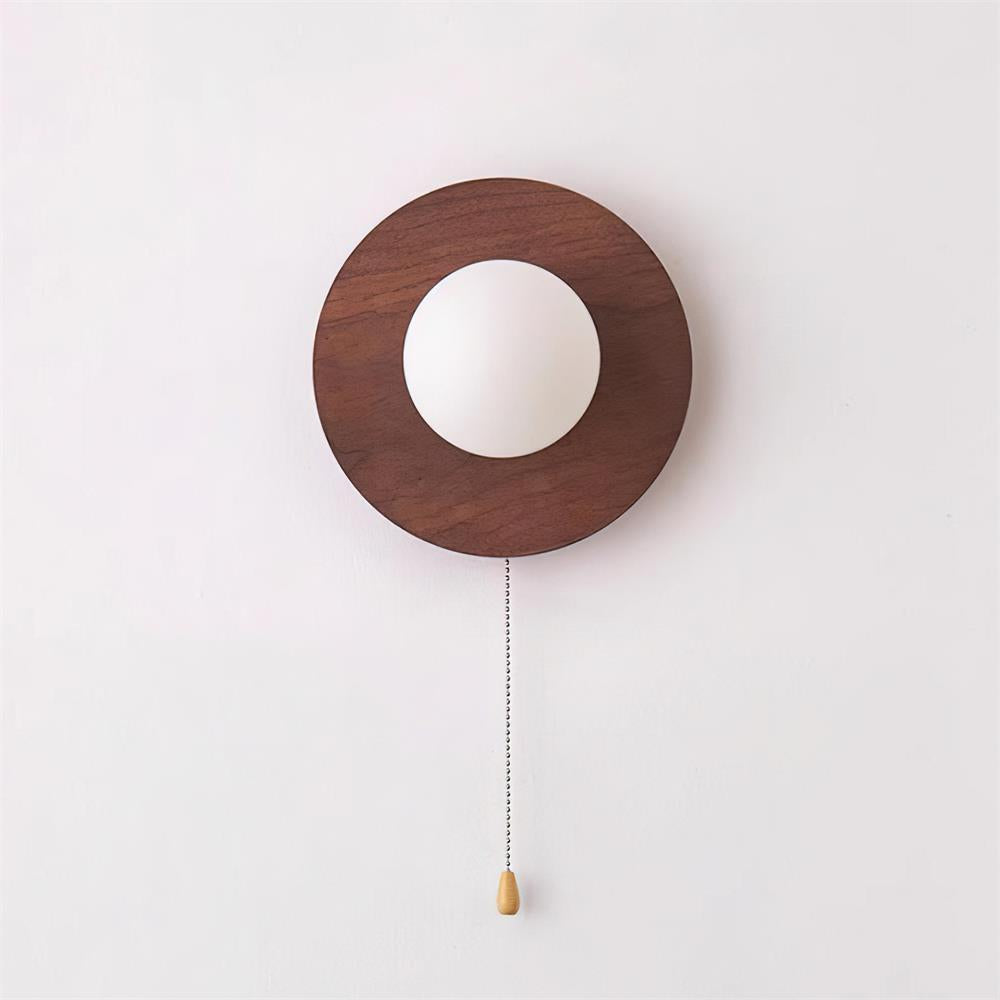 Contemporary Wood and Glass Wall Lamp – Damp-Rated Decorative Lighting