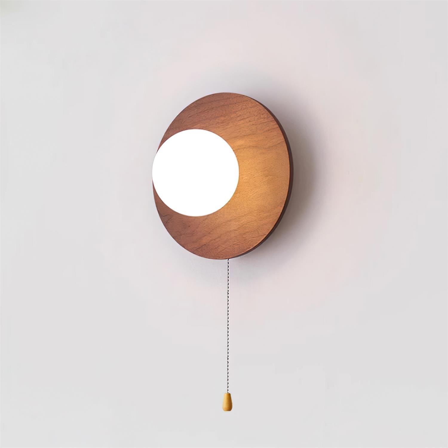 Contemporary Wood and Glass Wall Lamp – Damp-Rated Decorative Lighting