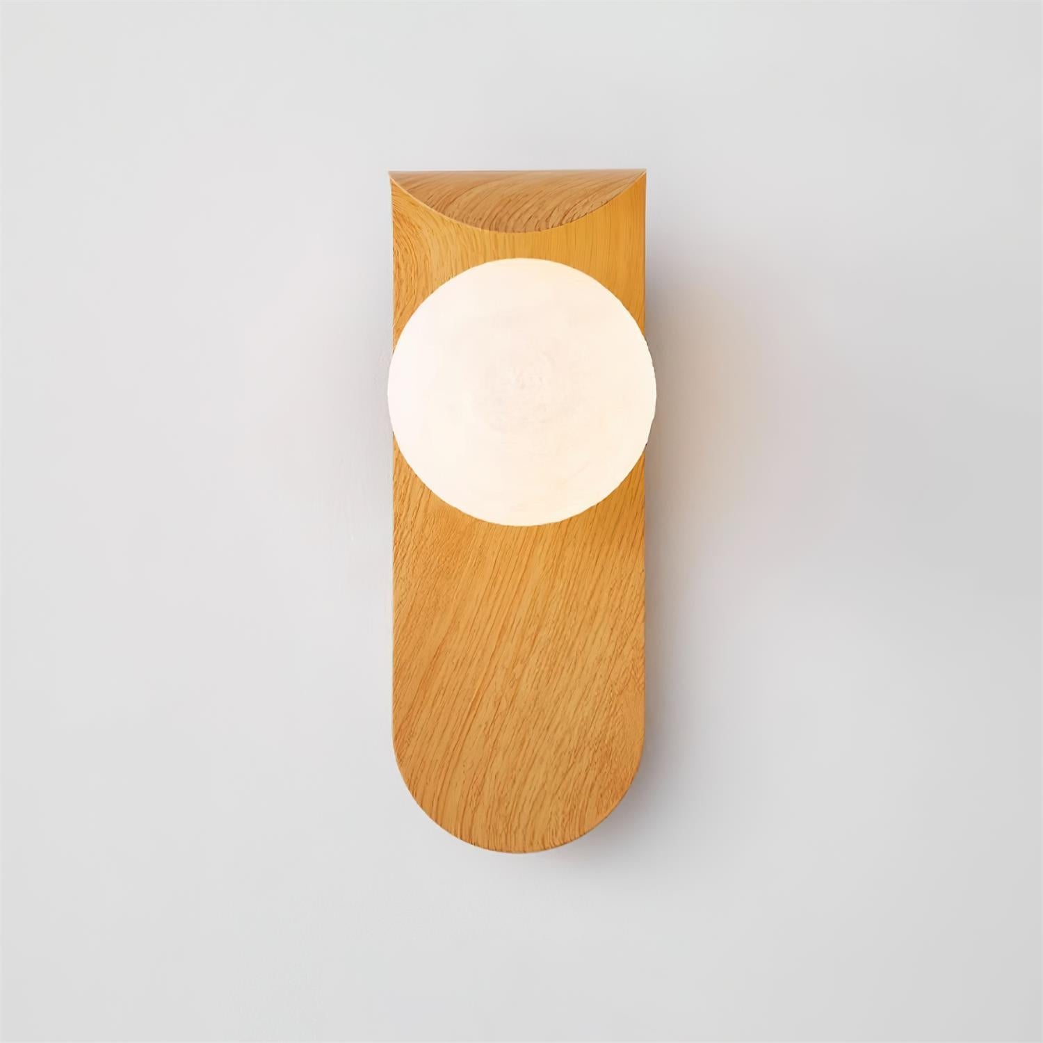 Curved LED Wall Sconce – Walnut Finish Modern Lighting