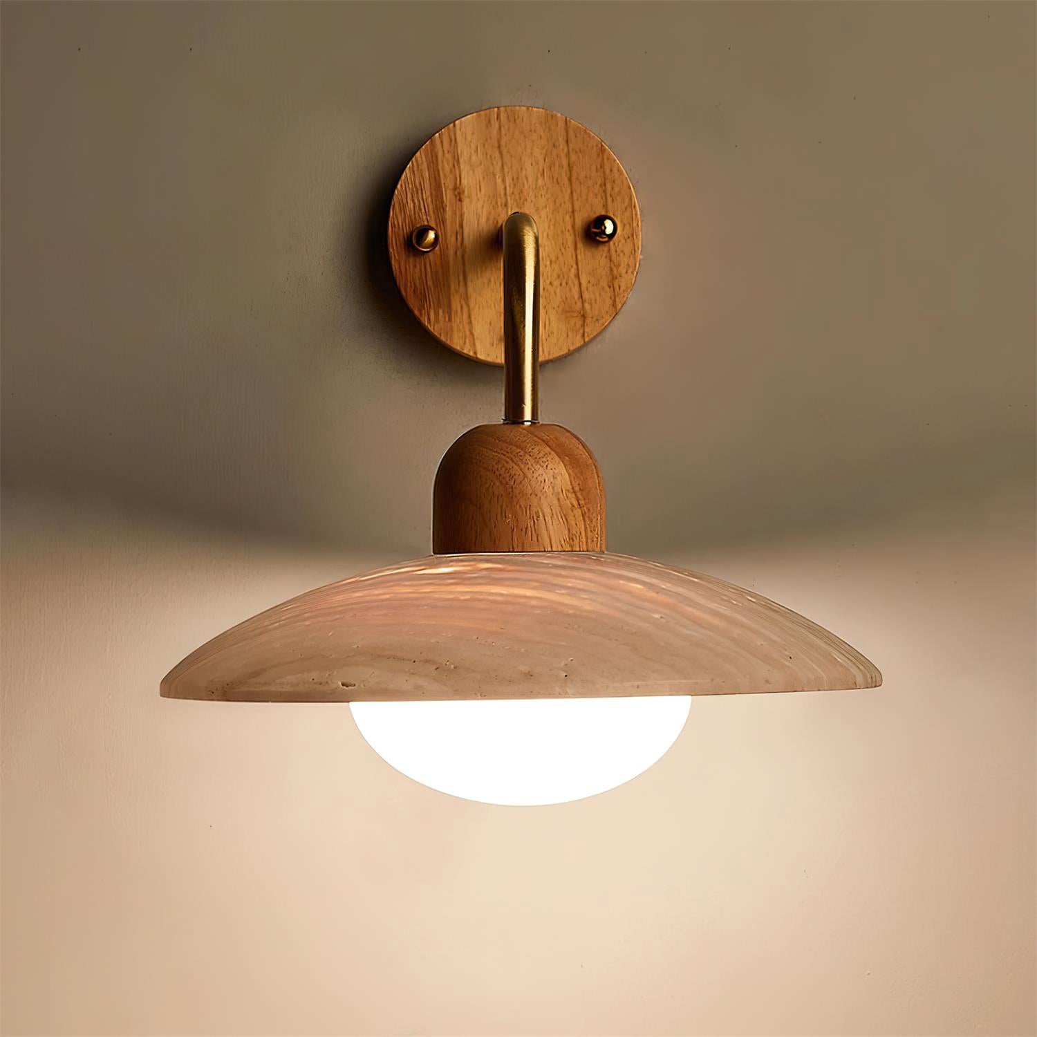 Mid-Century Travertine Wall Light – Minimalist Wall Sconce