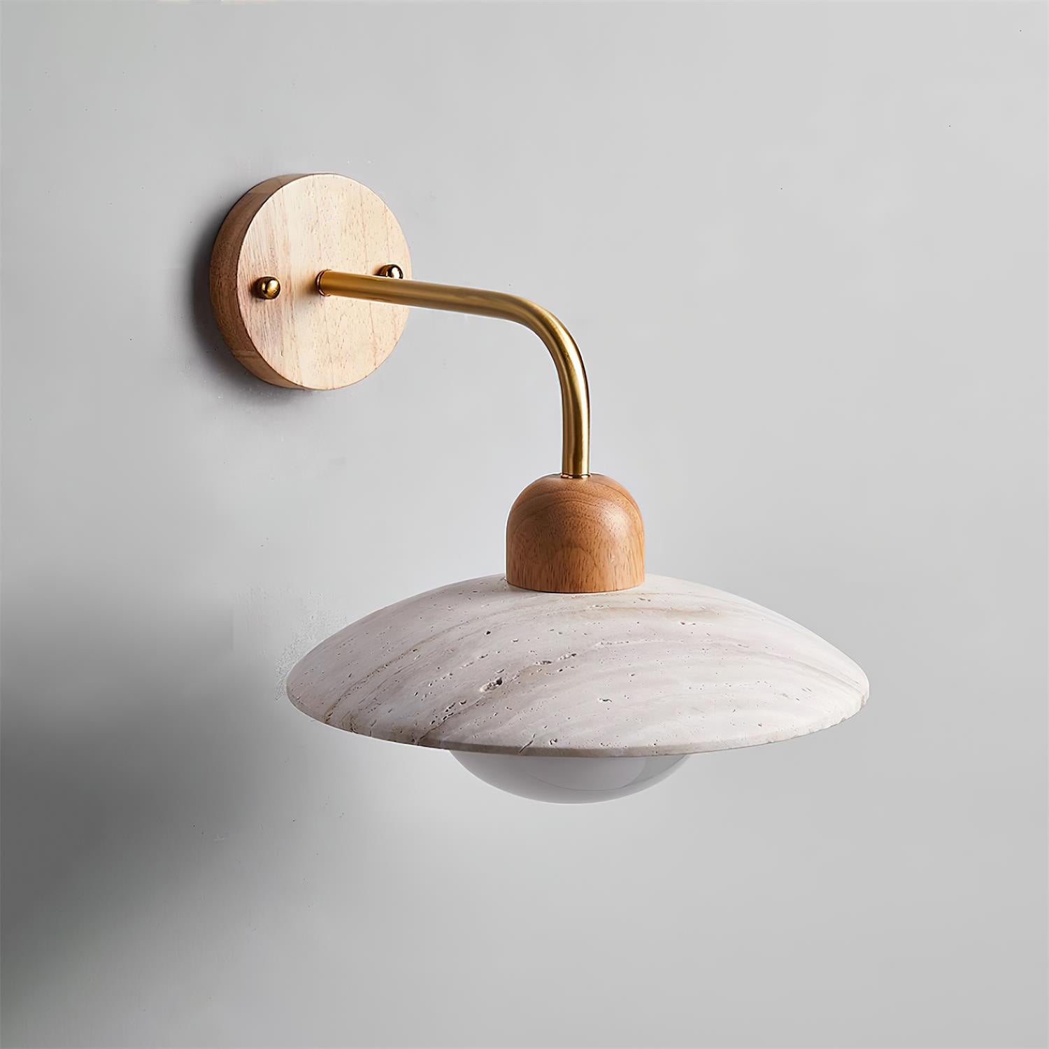 Mid-Century Travertine Wall Light – Minimalist Wall Sconce