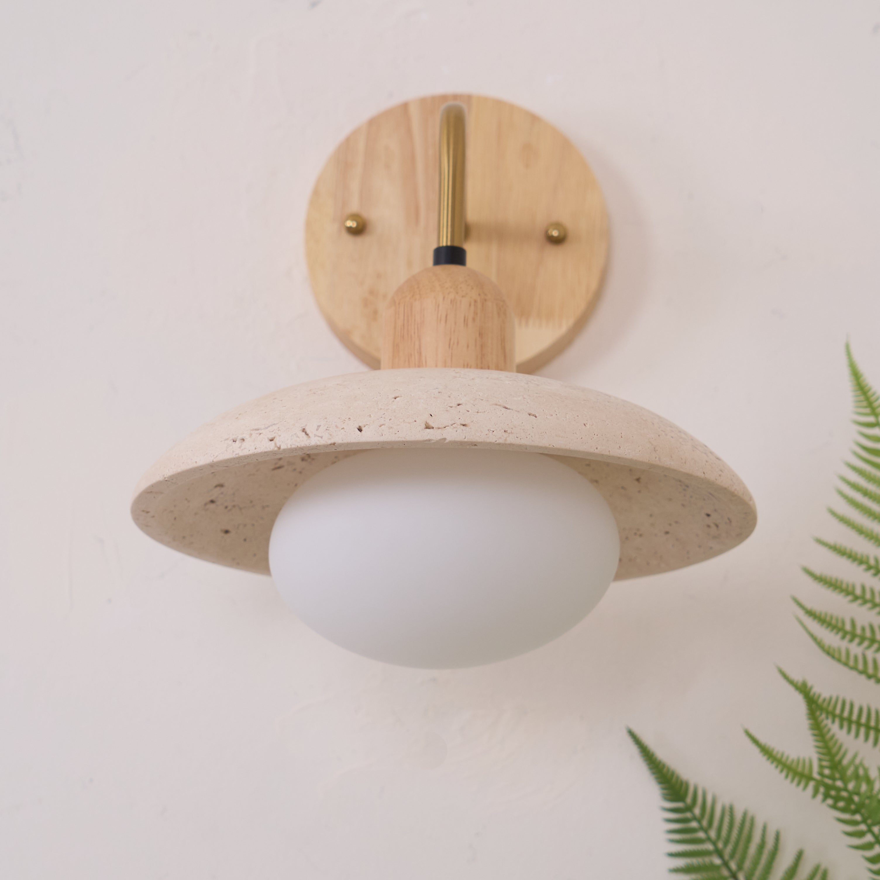 Mid-Century Travertine Wall Light – Minimalist Wall Sconce