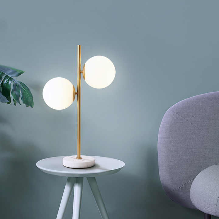 Stylish Touch Control LED Desk Lamp | Modern White Globe Table Lamp