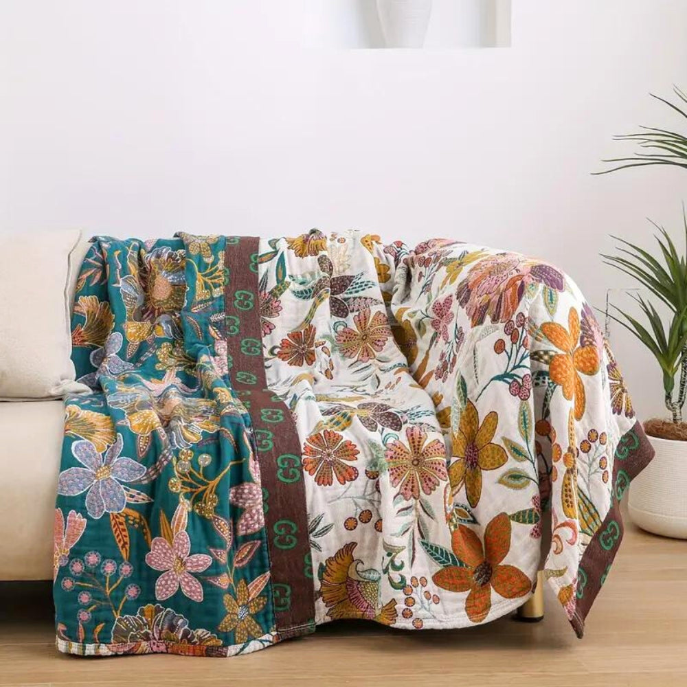 Botanical Print Throw Blanket