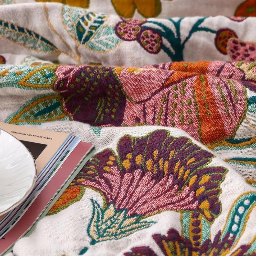 Botanical Print Throw Blanket