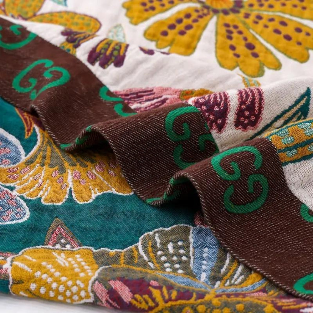 Botanical Print Throw Blanket