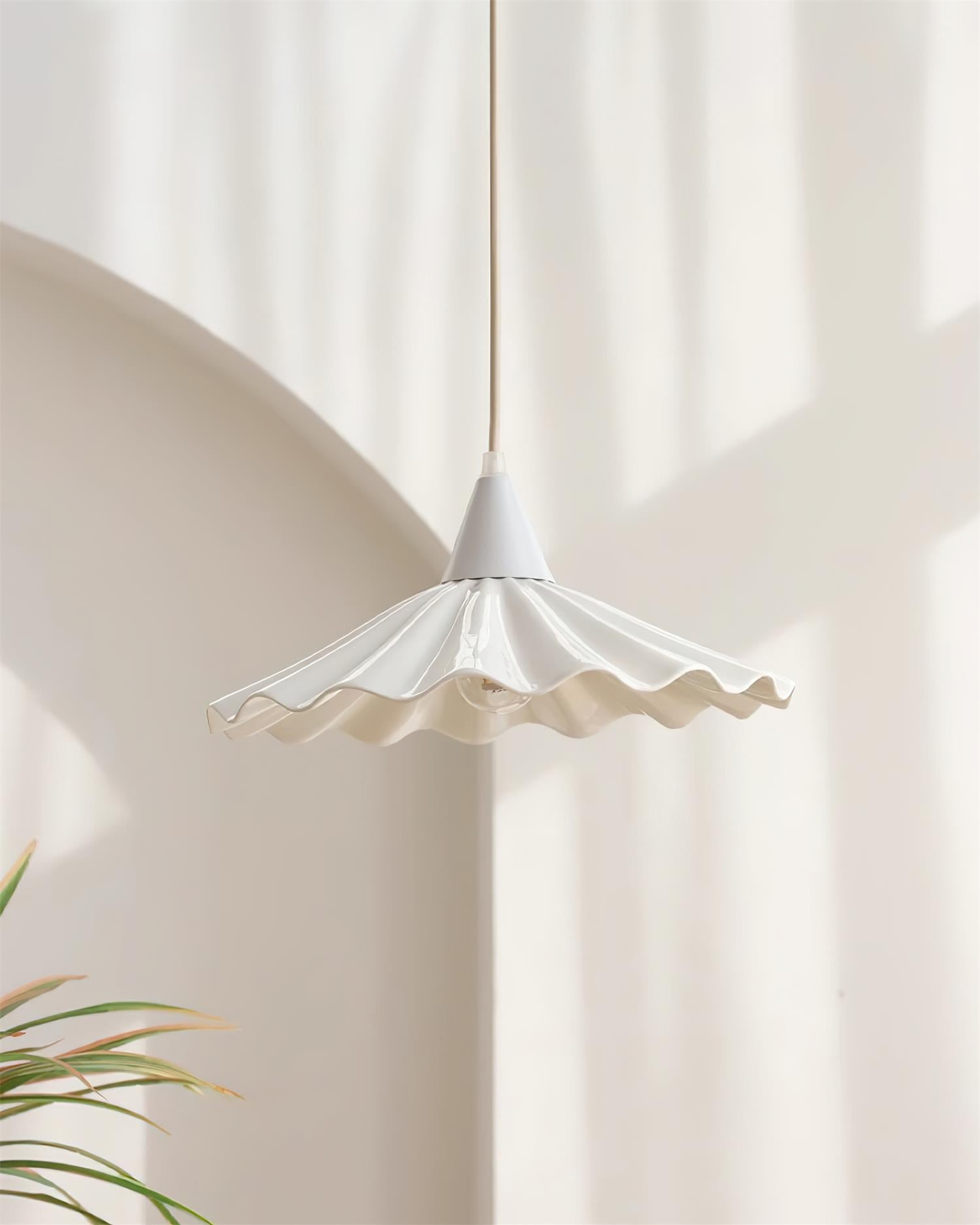 Matte White Ceramic Pendant Lamp – Modern Hanging Lamp