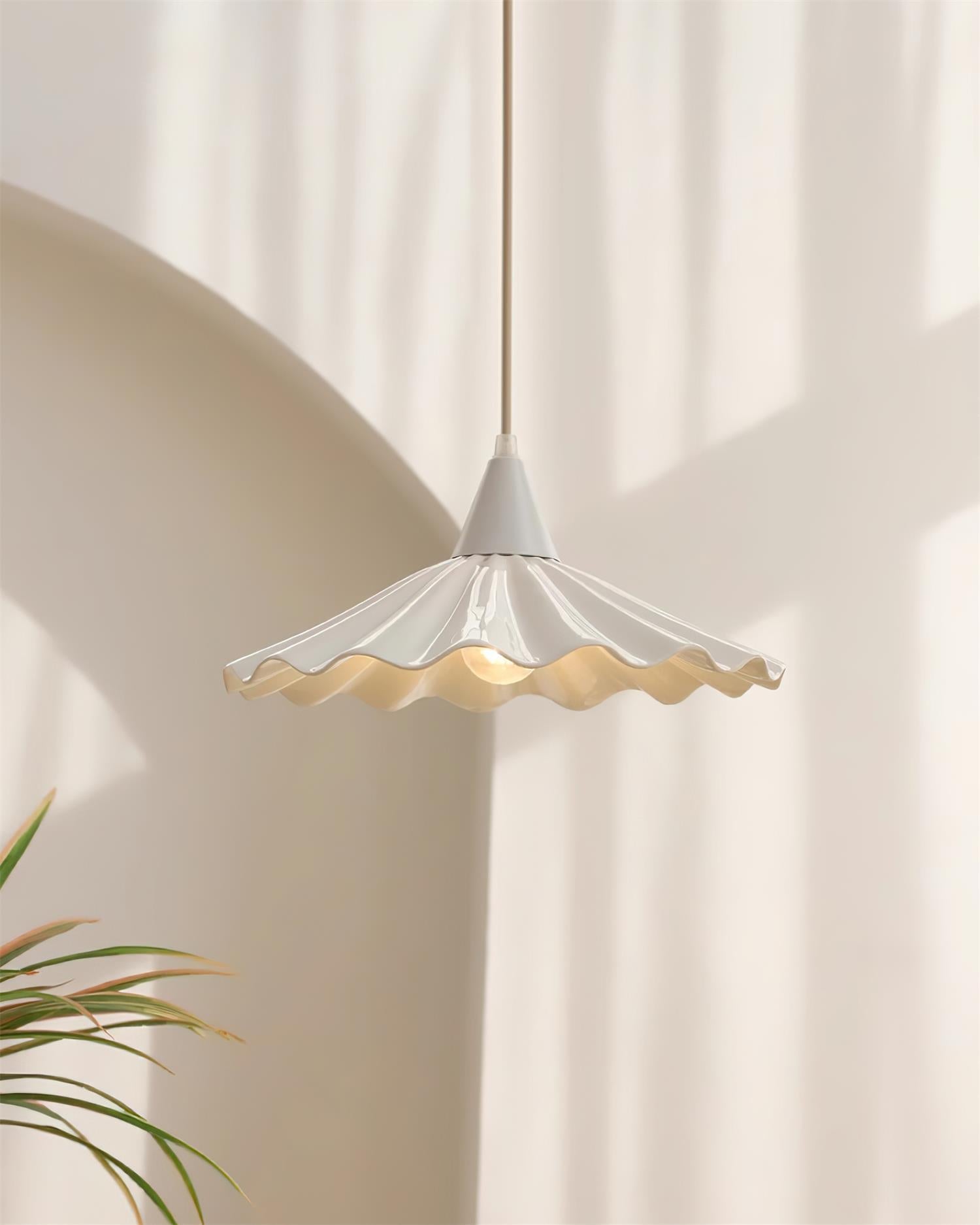 Matte White Ceramic Pendant Lamp – Modern Hanging Lamp
