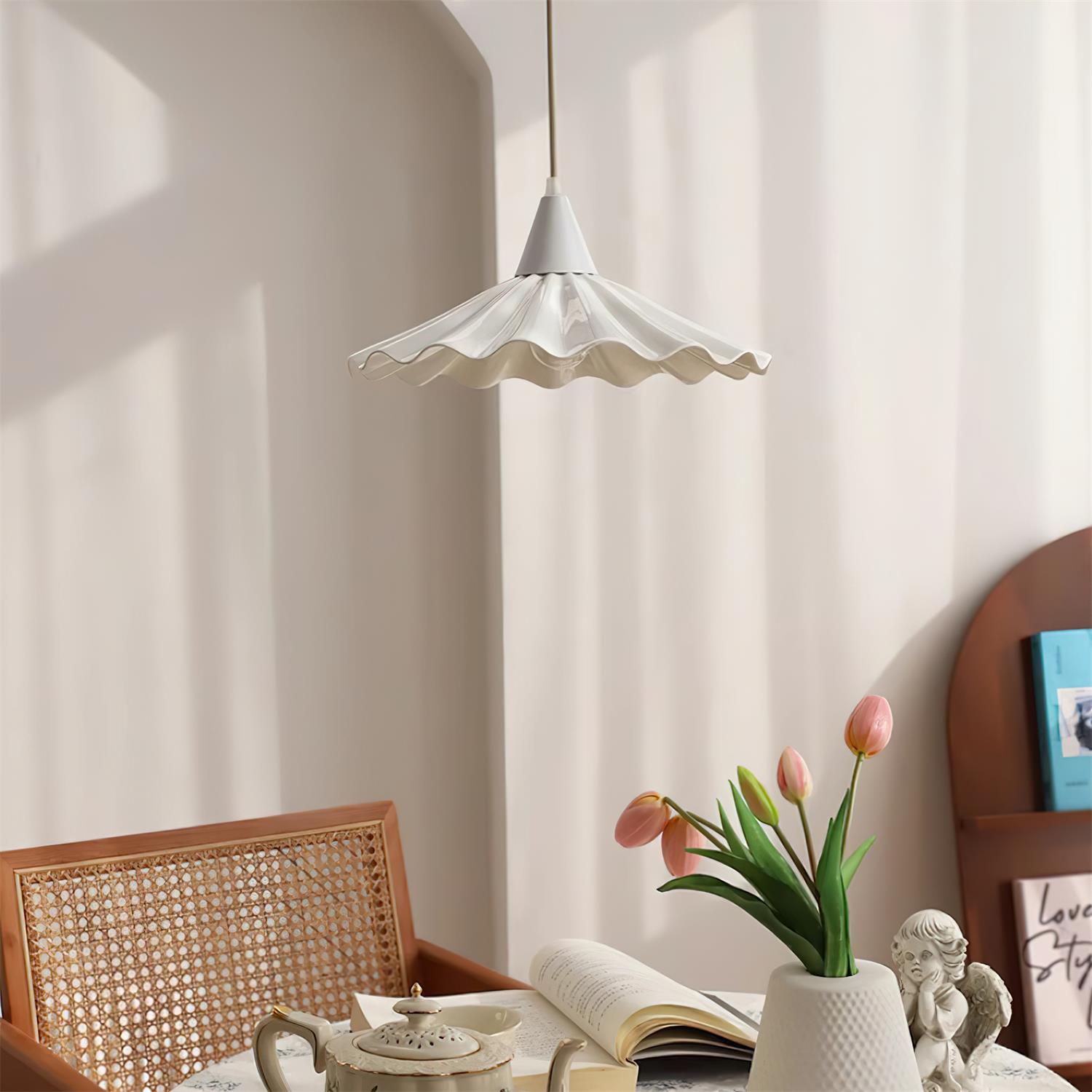 Matte White Ceramic Pendant Lamp – Modern Hanging Lamp