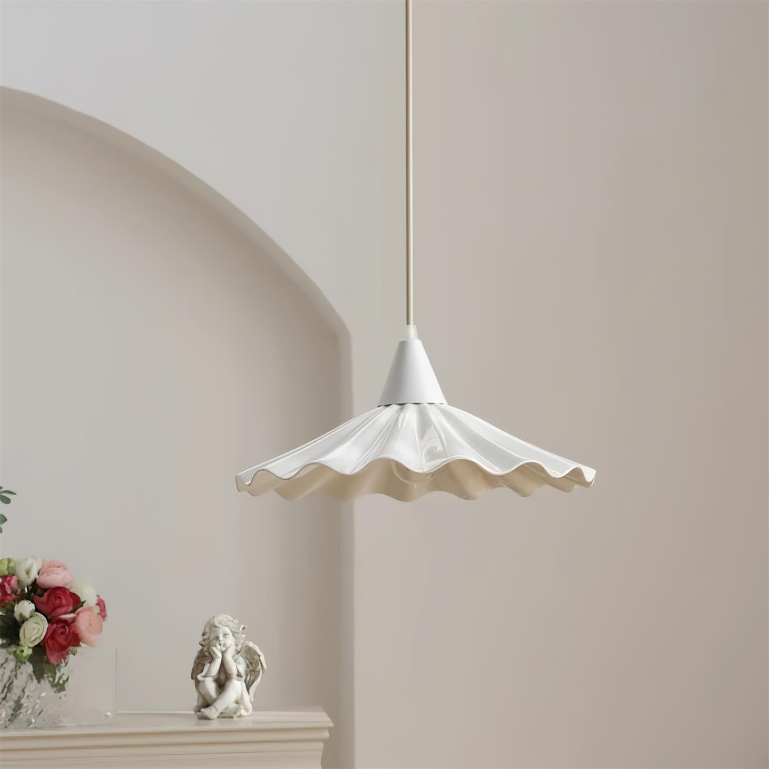 Matte White Ceramic Pendant Lamp – Modern Hanging Lamp
