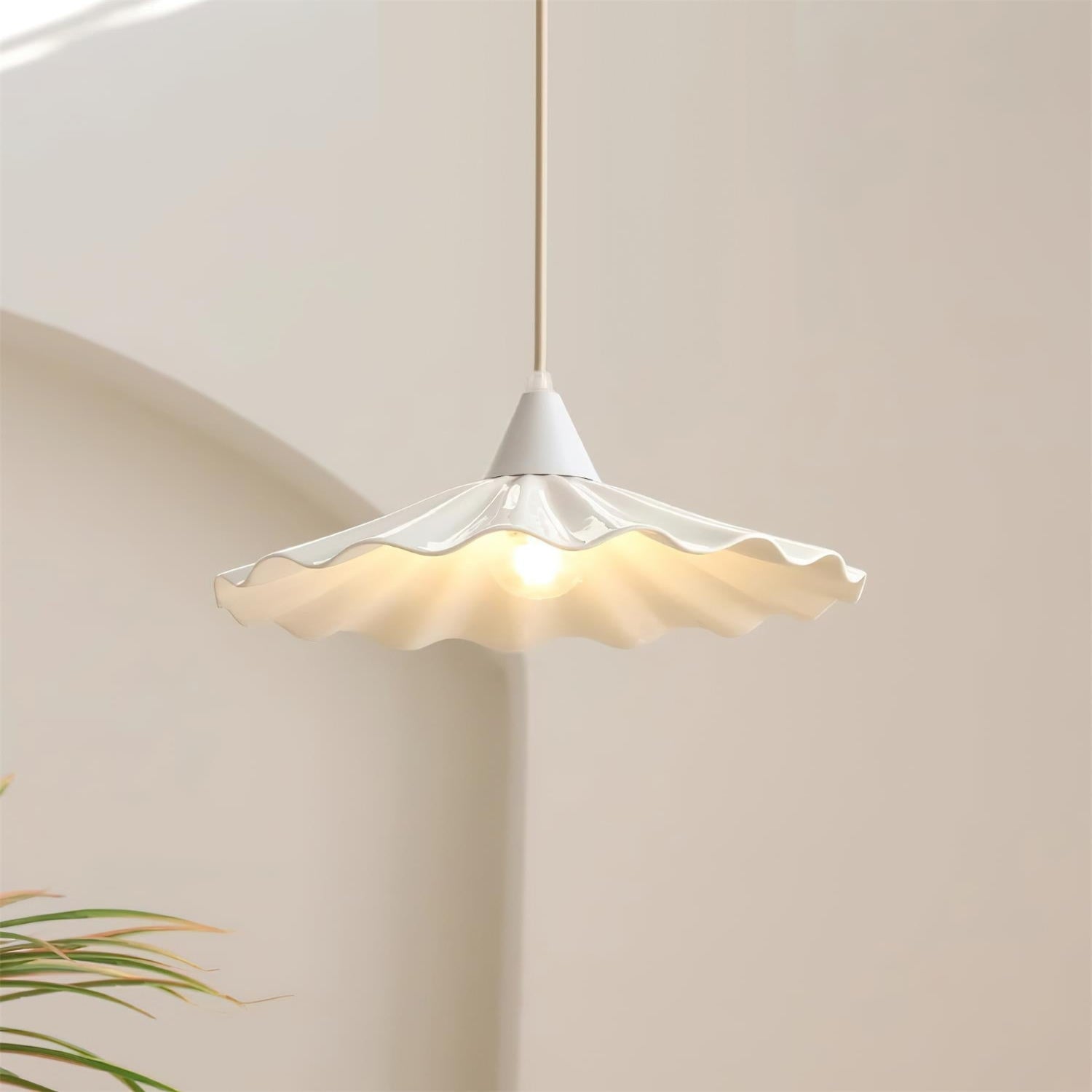 Matte White Ceramic Pendant Lamp – Modern Hanging Lamp