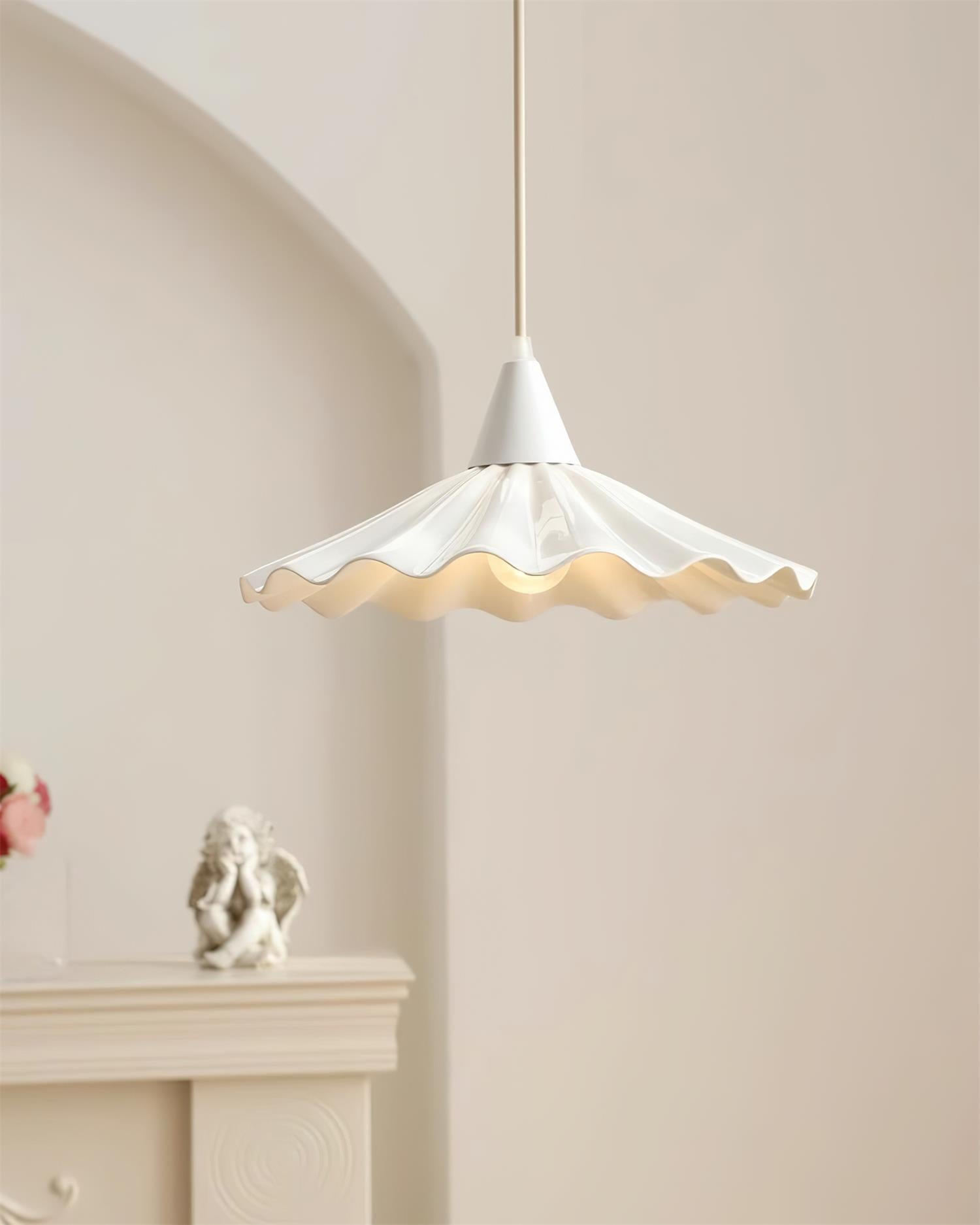Matte White Ceramic Pendant Lamp – Modern Hanging Lamp