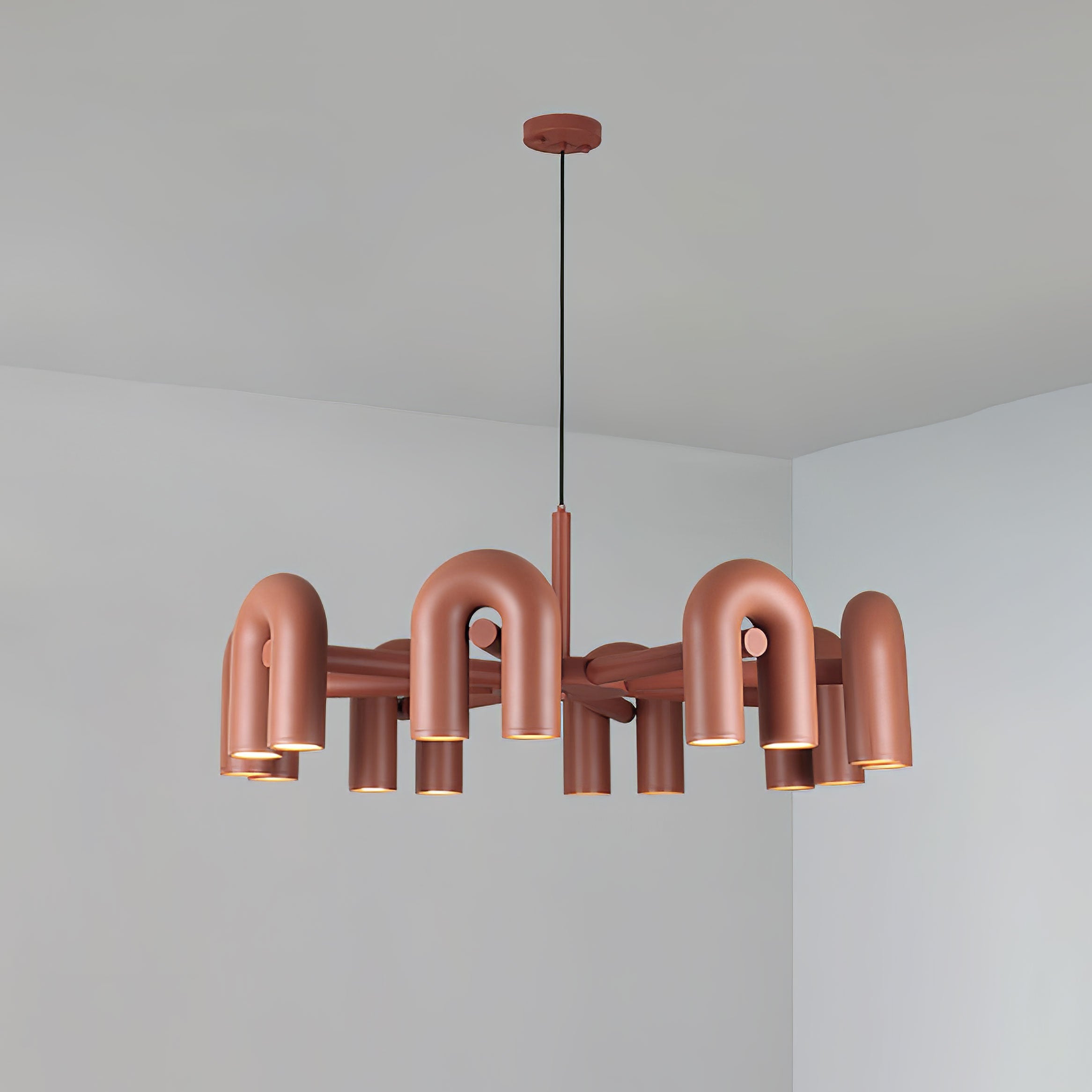 Contemporary Cirkus Chandelier – Sculptural U-Shaped Ceiling Light