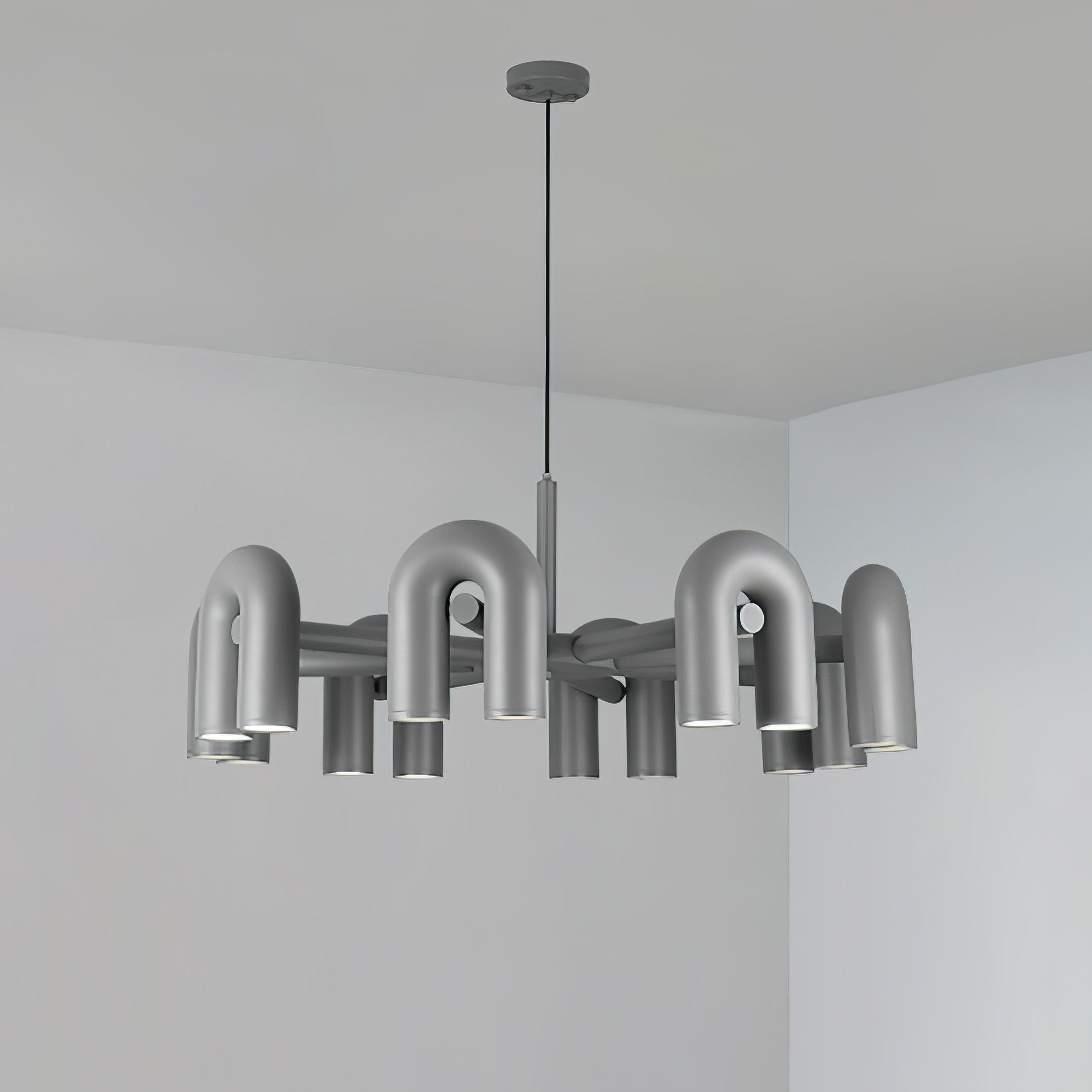 Contemporary Cirkus Chandelier – Sculptural U-Shaped Ceiling Light