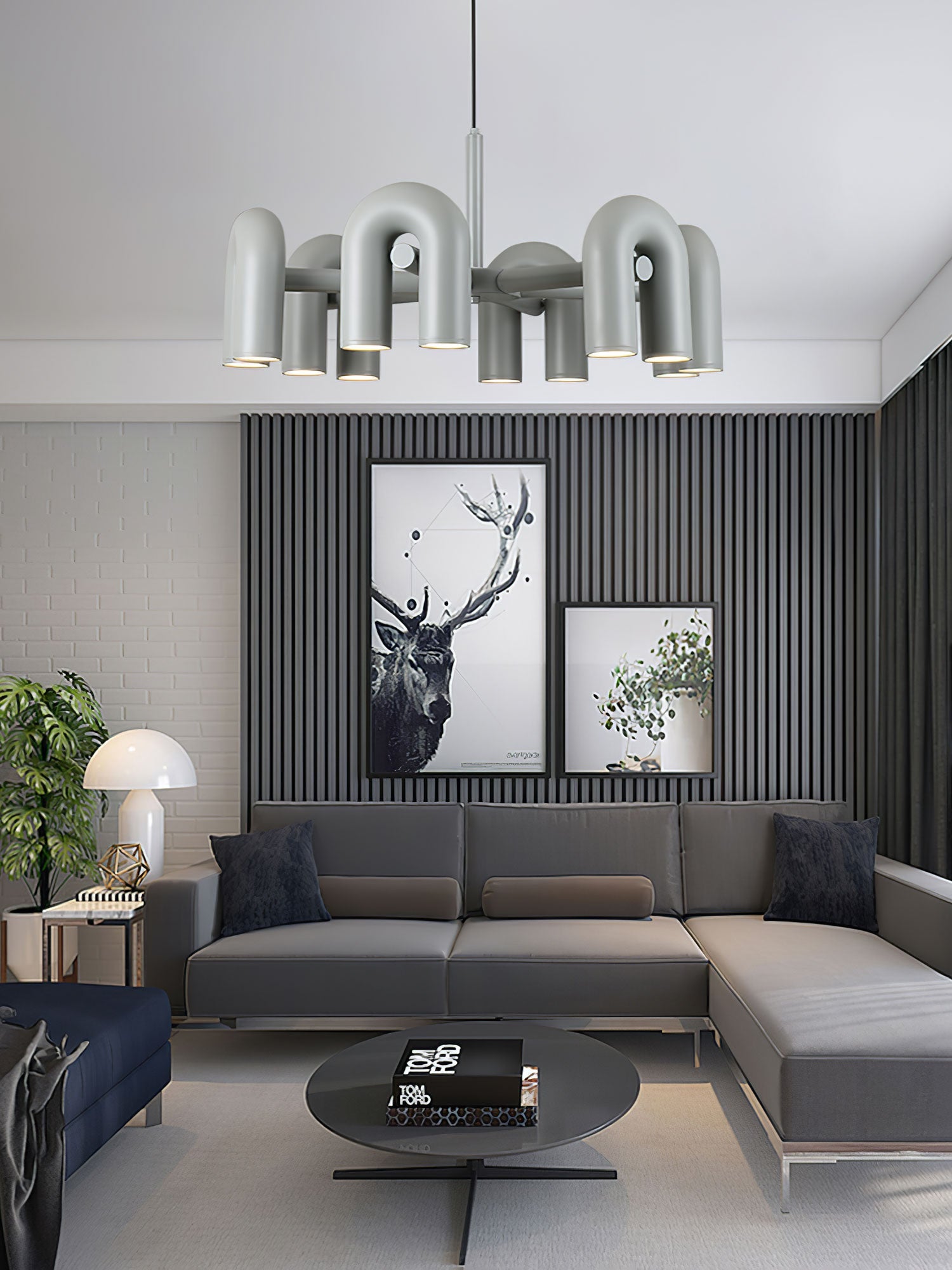 Contemporary Cirkus Chandelier – Sculptural U-Shaped Ceiling Light