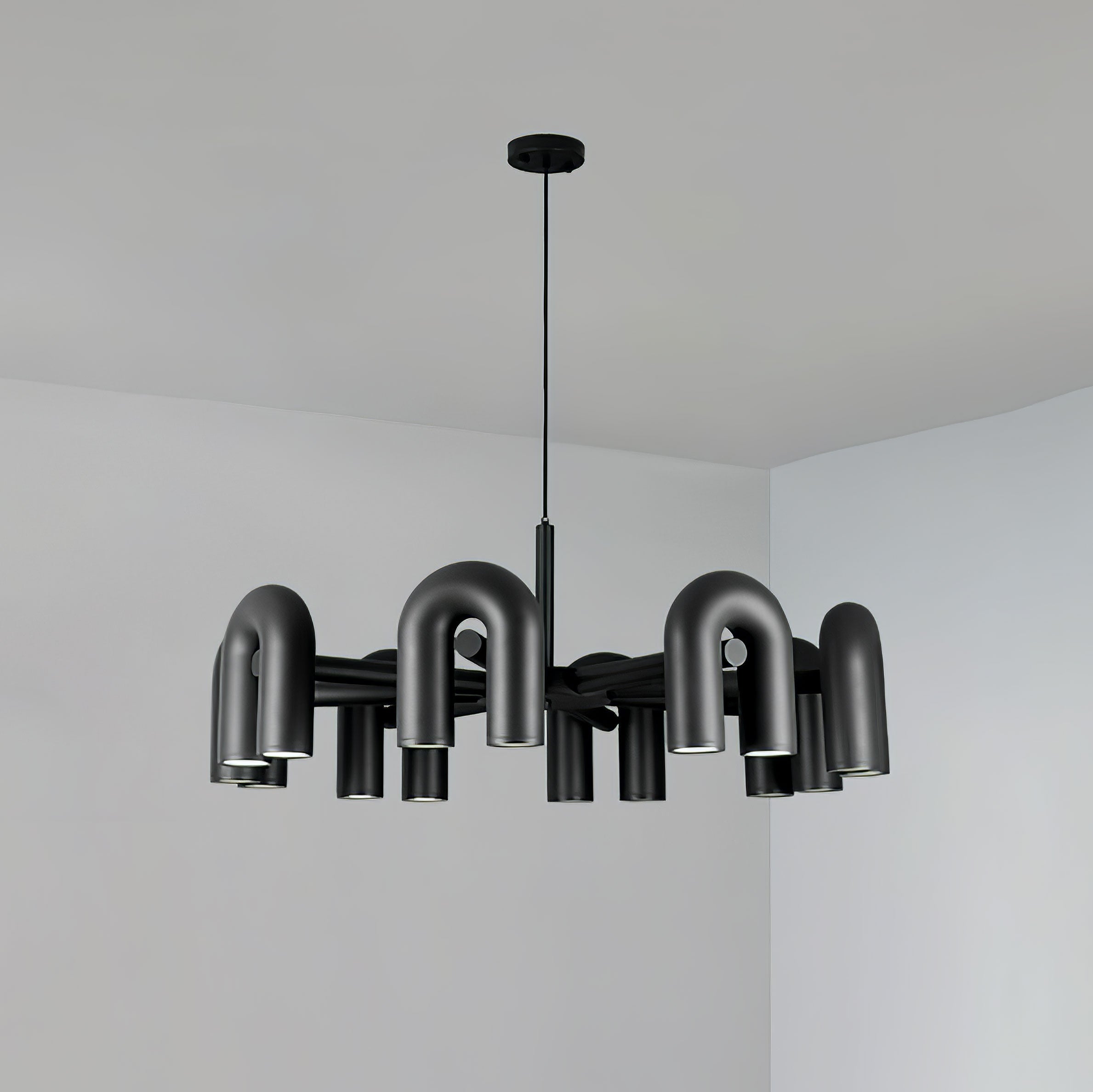Contemporary Cirkus Chandelier – Sculptural U-Shaped Ceiling Light